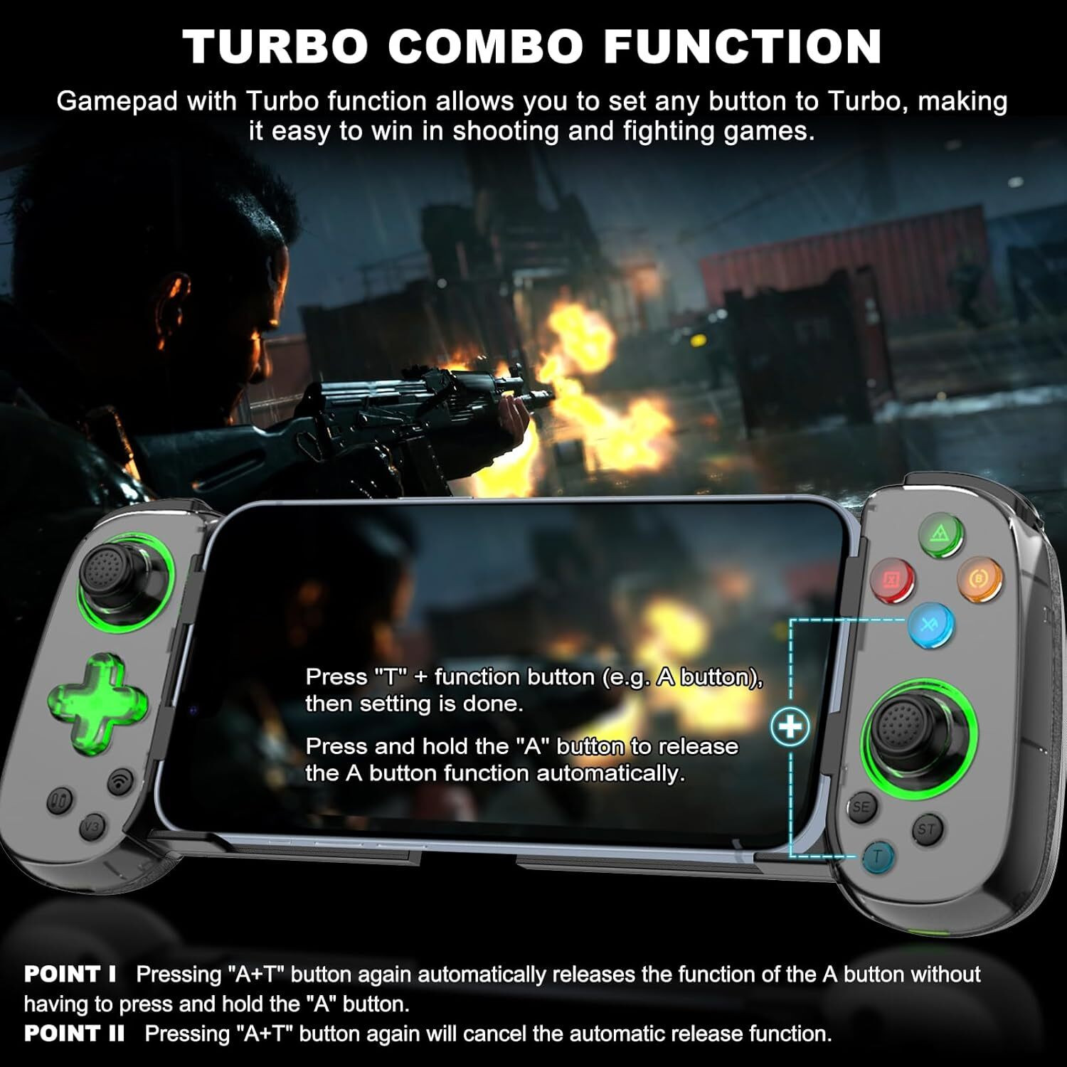 Image of ELECTRO WOLF Wireless Controller with Hall Joystick /Turbo /6-Axis Gyro /Dual Motor|Cloud Gaming Bluetooth Gamepad