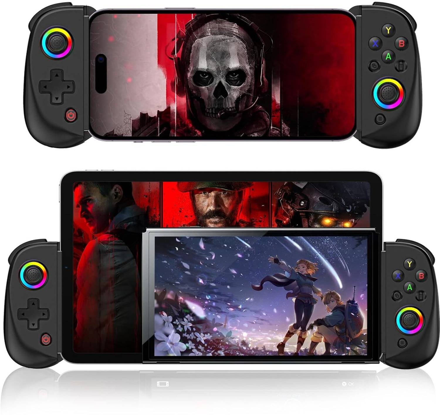 ELECTRO WOLF BSP D8 | Wireless Pad with RGB Hall Effect Joystick/Turbo/6-Axis Gyro/Vibration Bluetooth Gamepad