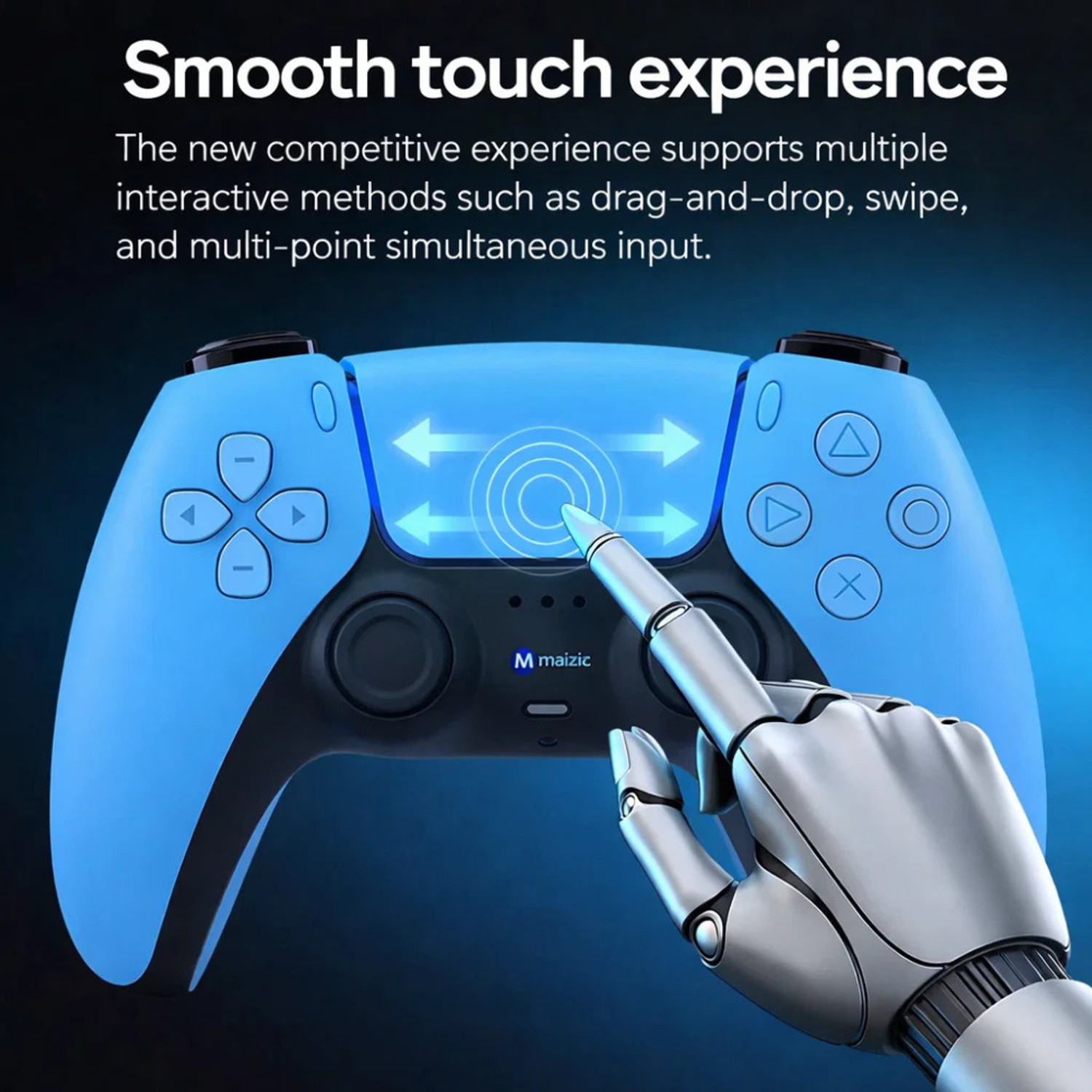 Image of Maizic Smarthome PlayX-Blue P4 Wireless Game Controller Dual /Asymmetric Motor, 800mah Battery Bluetooth Gamepad