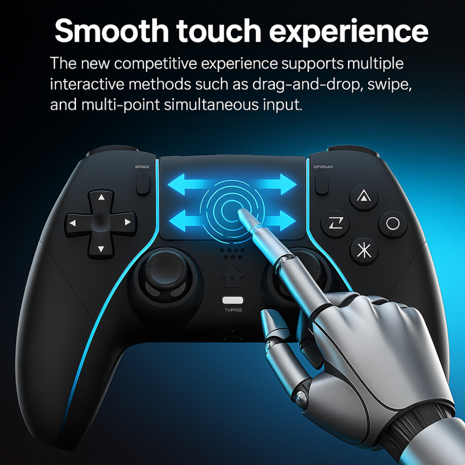 Image of Maizic Smarthome PlayX-Black P4 Wireless Game Controller Dual /Asymmetric Motor, 800mah Battery Bluetooth Gamepad