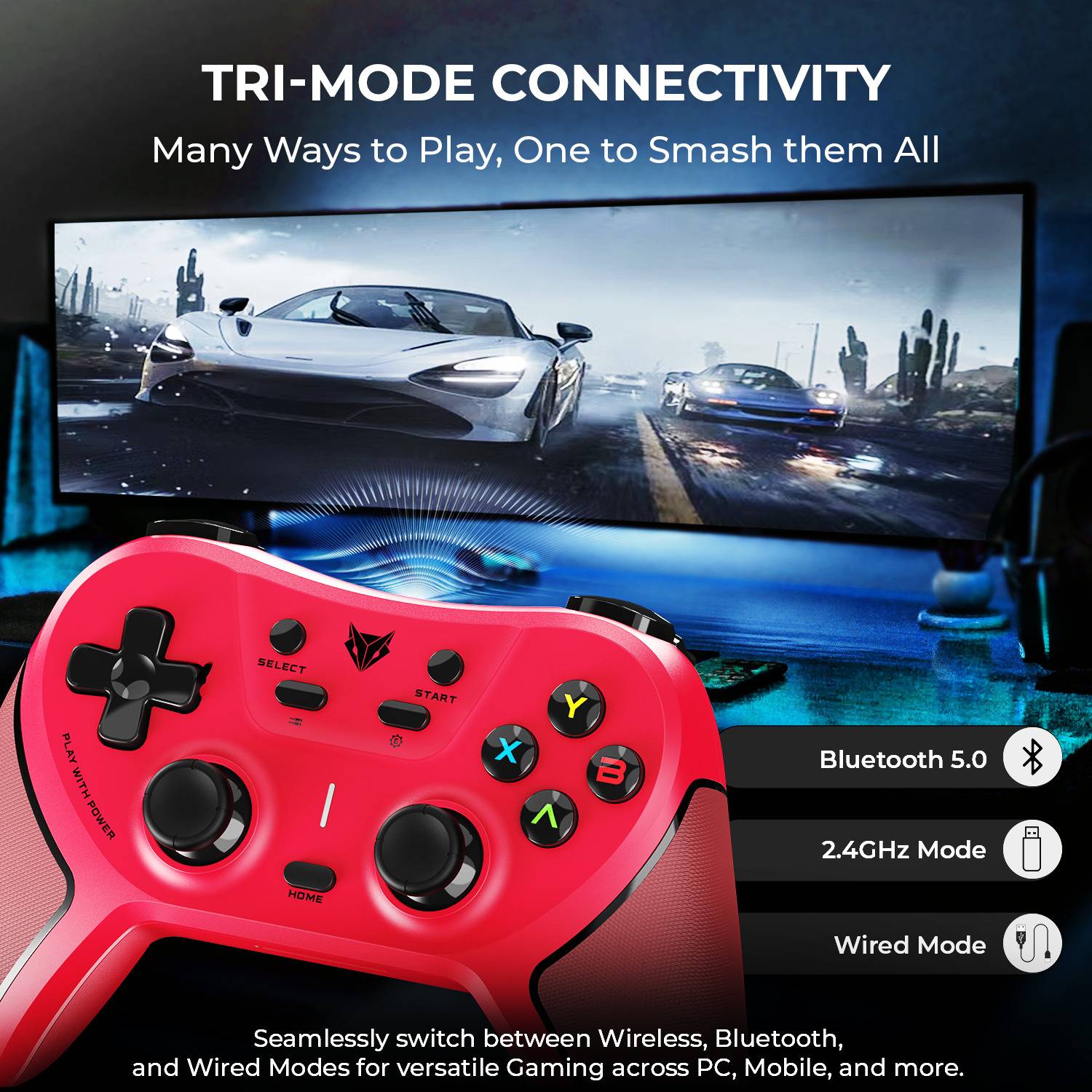 EVOFOX One S Universal 3-Mode Wireless & Wired Gamepad - Image 4