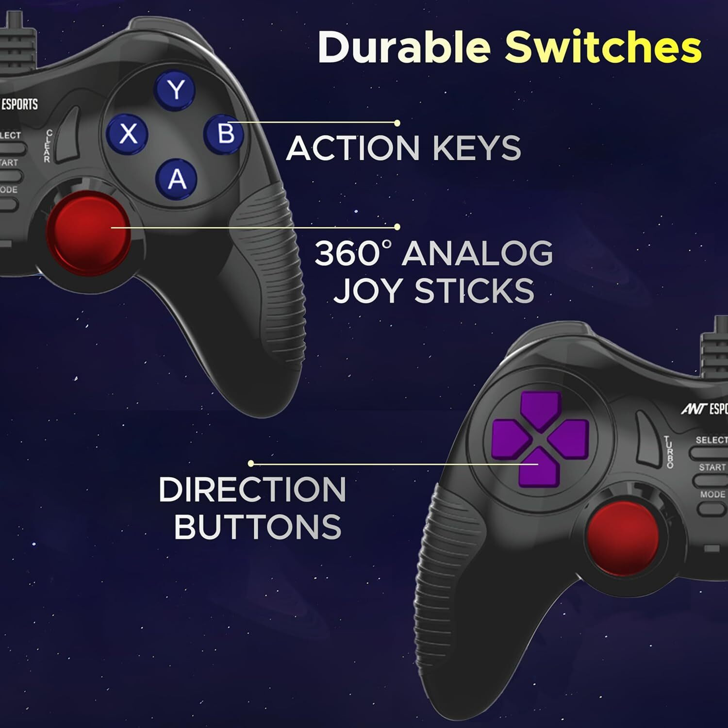 Image of Ant Esports GP130 Wired Plug & Play, Ergonomic Design Gamepad