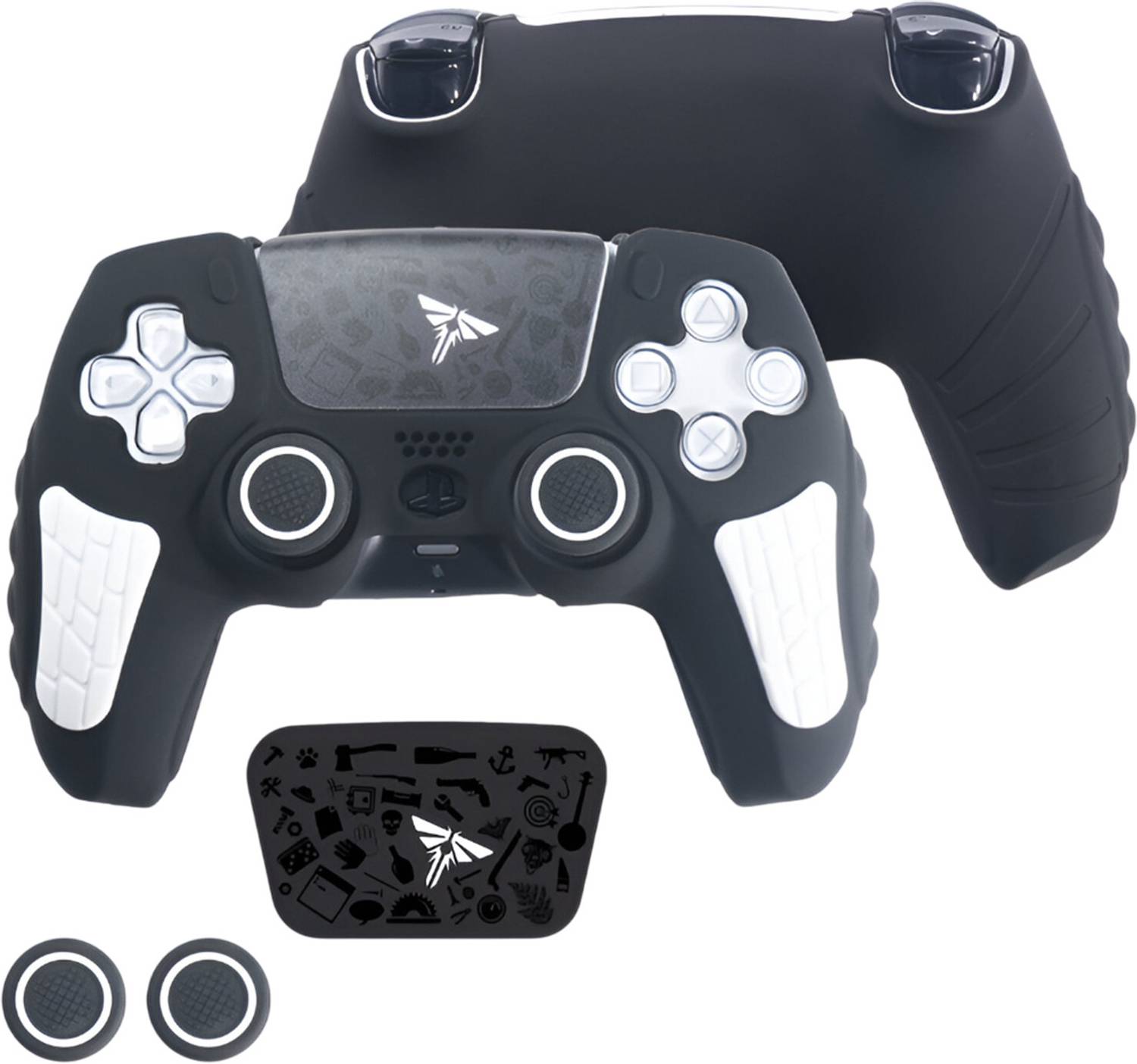 HICLE PS5 Silicone Protective Cover Non-Slip, Sweat-Proof Rubber Shell with Thumb Grip Gamepad