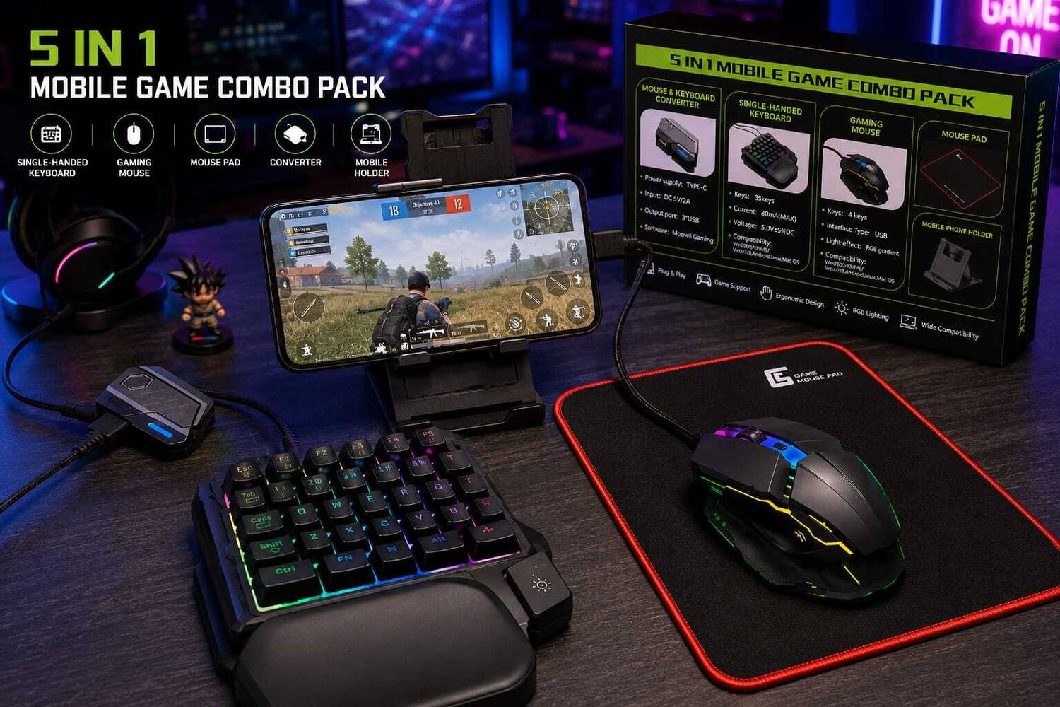 TECHNOLOGIA 5-in-1 Mobile Gaming Accessory Kit - Image 4