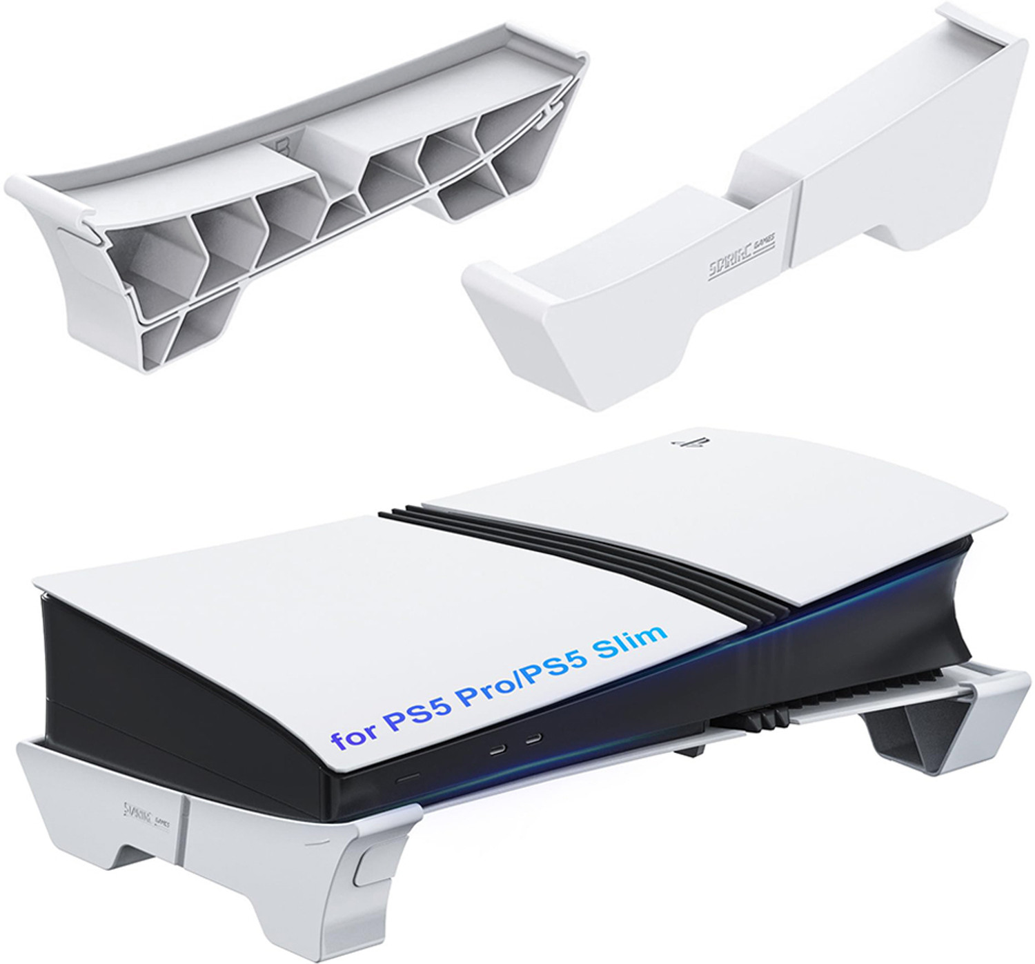 Image of SUPVOX Horizontal Stand for PS5 Pro and PS5 Slim Console Base Mount Support Gaming Accessory Kit