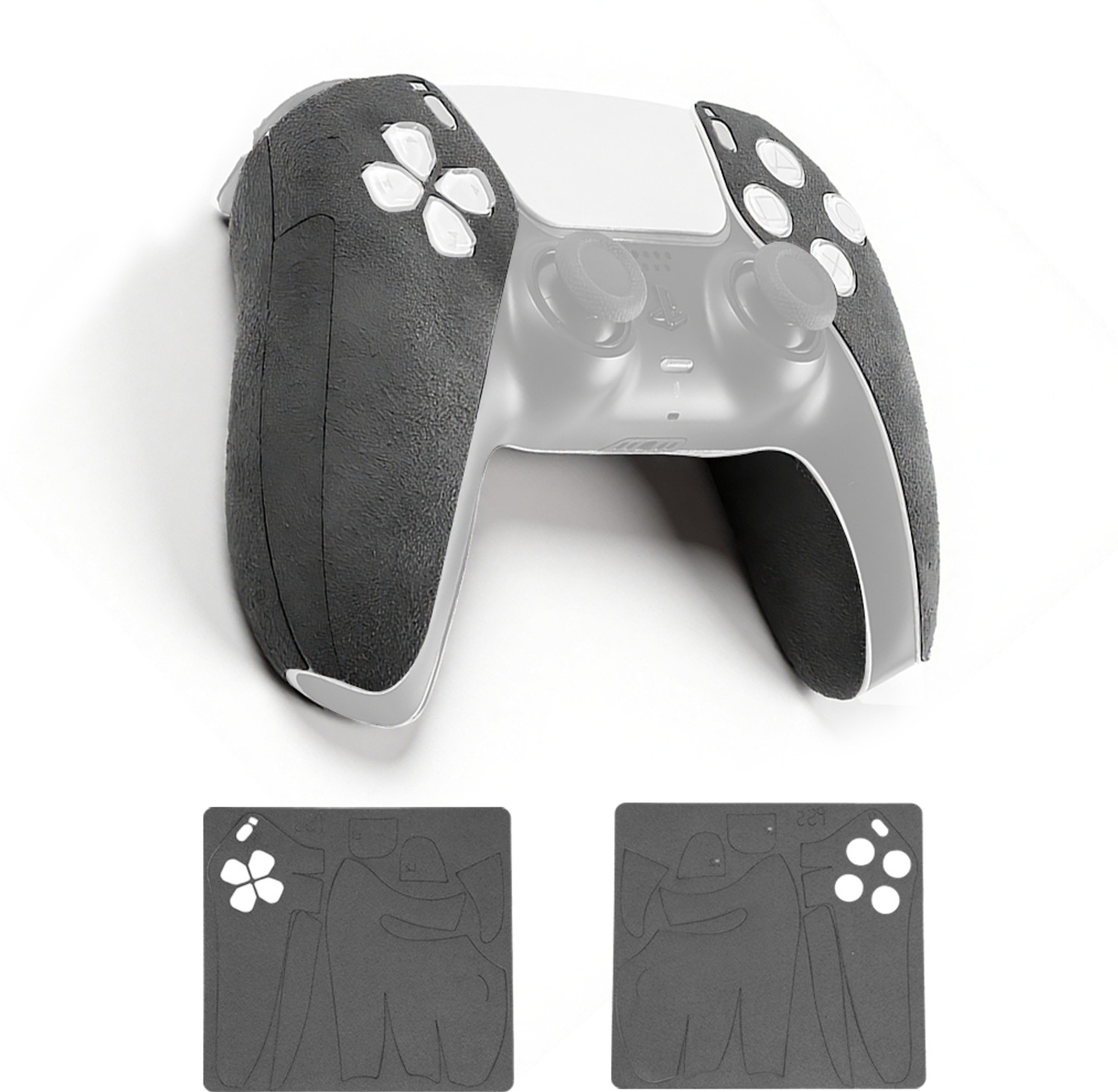 Image of Zorbes PS5 DualSense Controller Suede Grip Pad Soft Touch Anti Slip Cover Gaming Accessory Kit