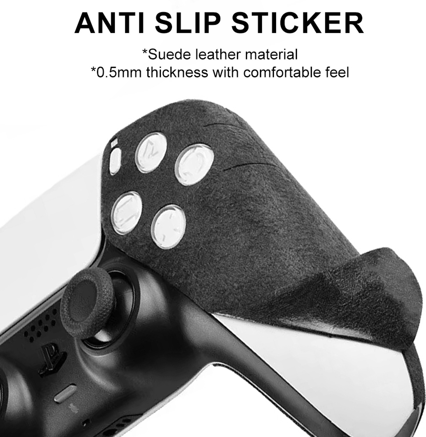 Image of Zorbes PS5 DualSense Controller Suede Grip Pad Soft Touch Anti Slip Cover Gaming Accessory Kit