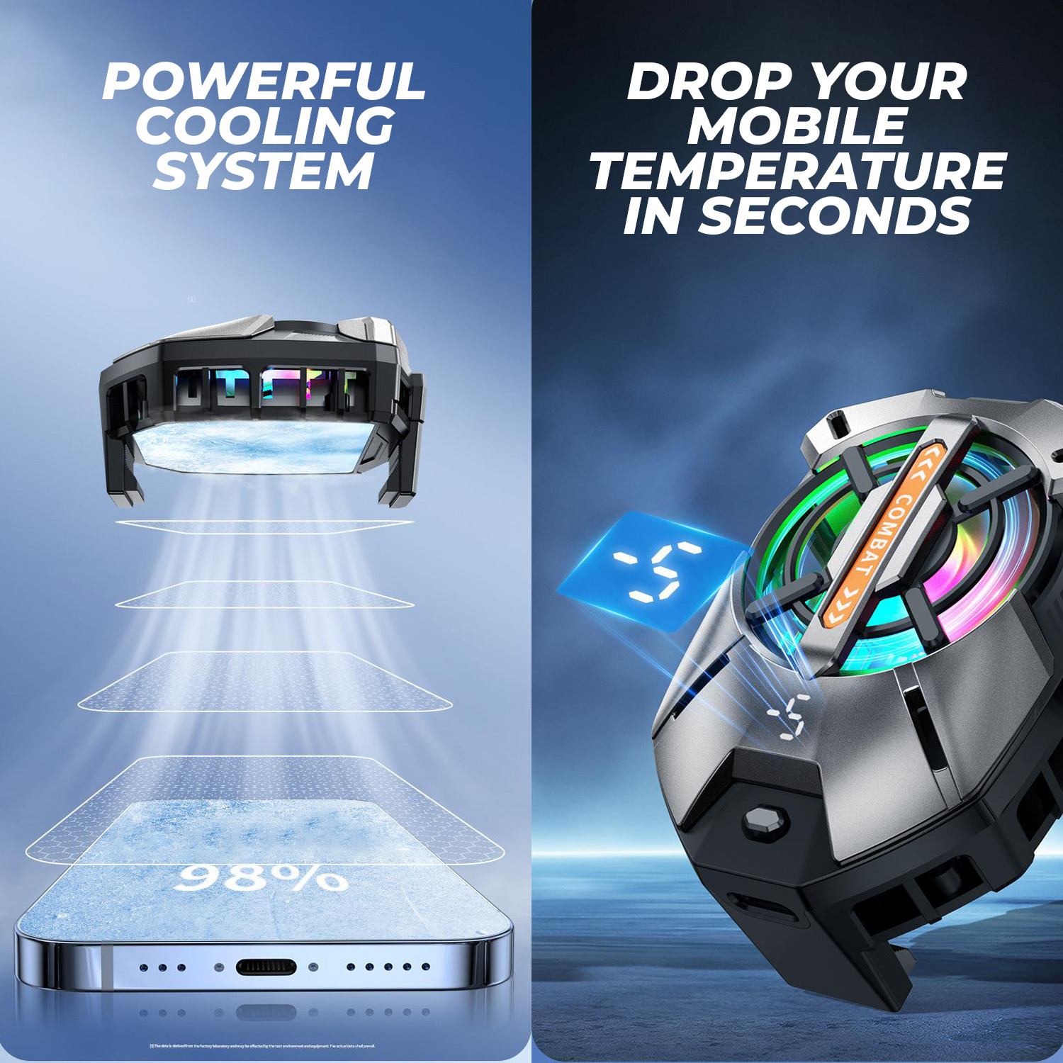 Image of MOOZMOB Semiconductor Phone Cooling Fan | Mobile Gaming Cooler for Gaming and Filming Gaming Accessory Kit