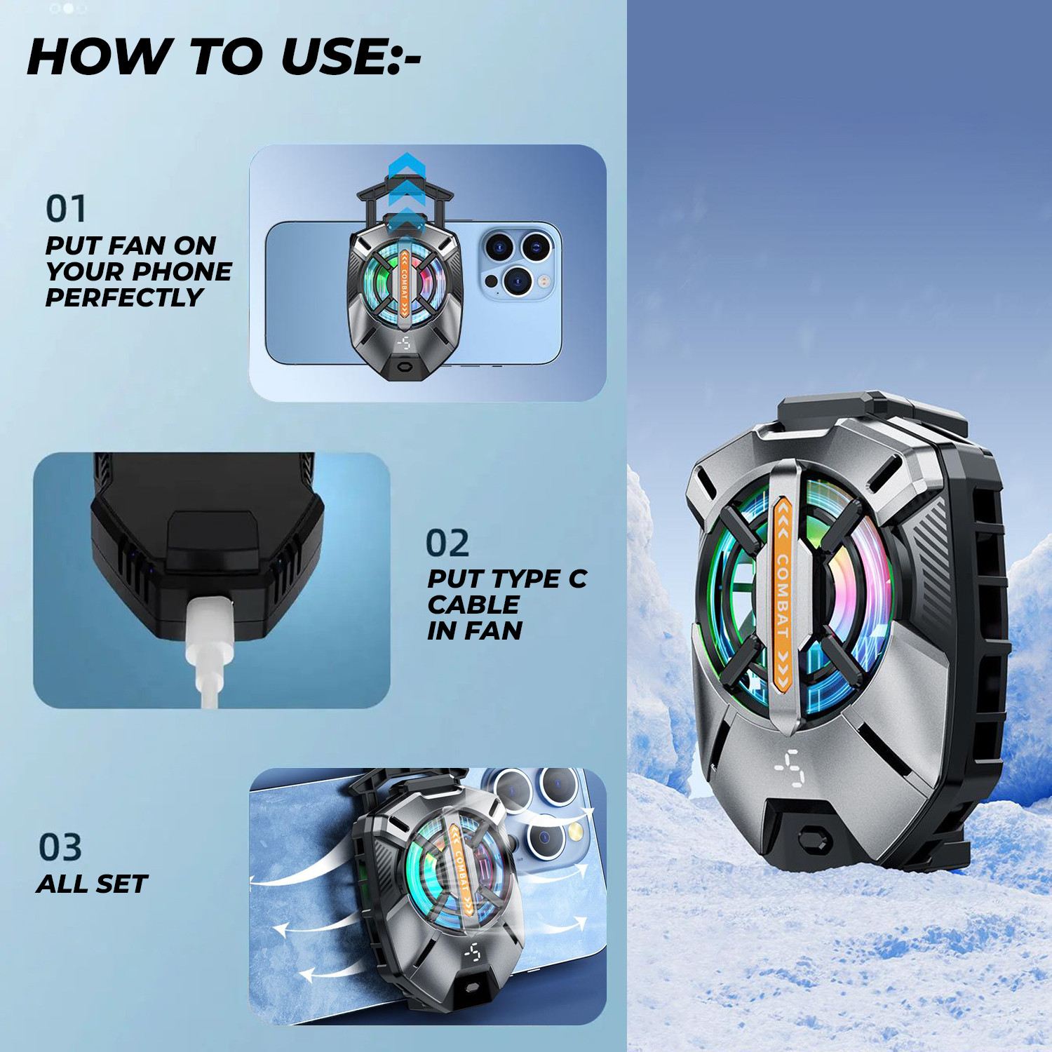Image of WRADER Mobile Gaming Cooler for Long Gaming Sessions and Filming Gaming Accessory Kit