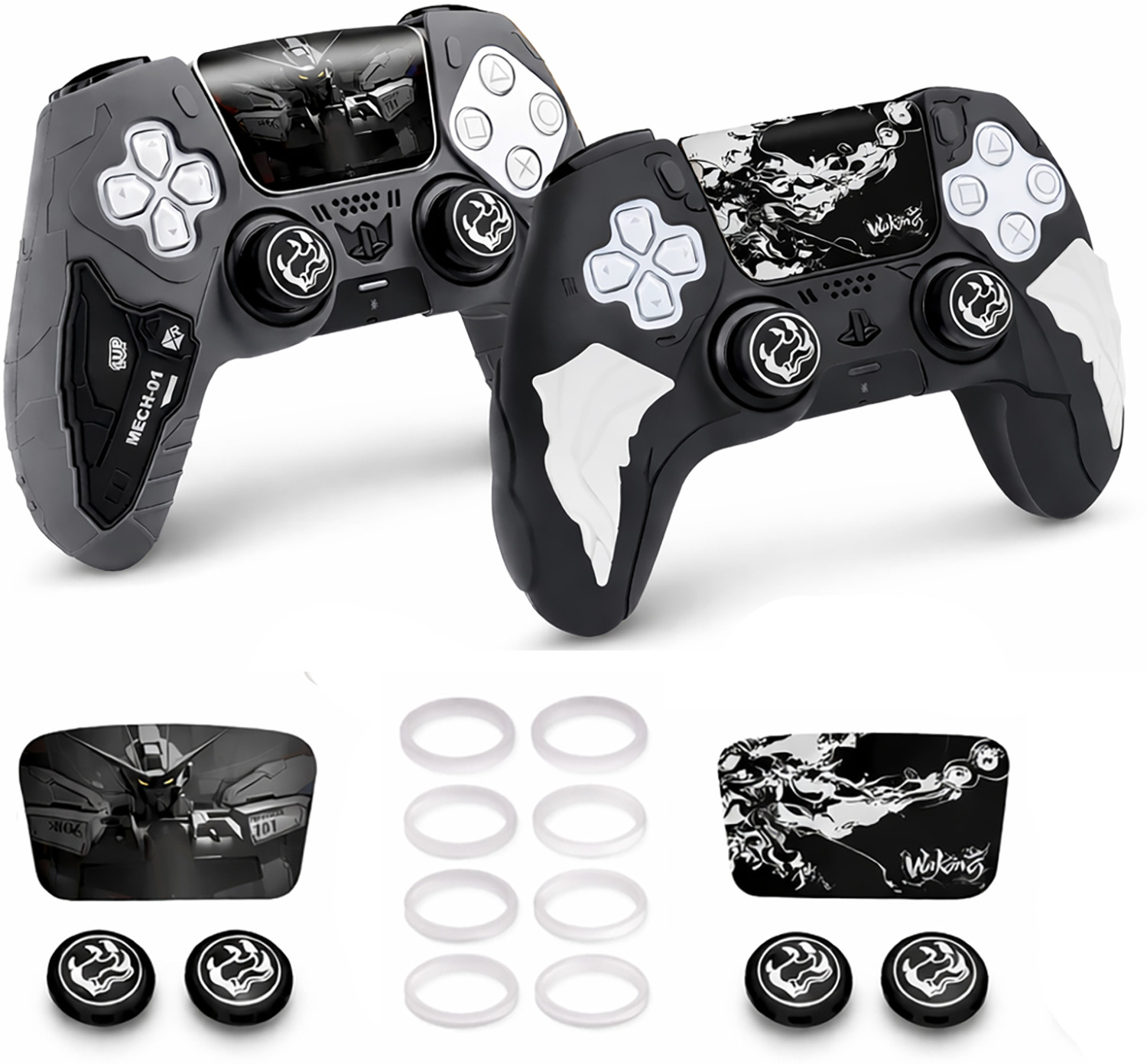 Image of DEADSKULL Tactical Silicone Controller Skin + Thunder Edition Black & White Silicone Gaming Accessory Kit