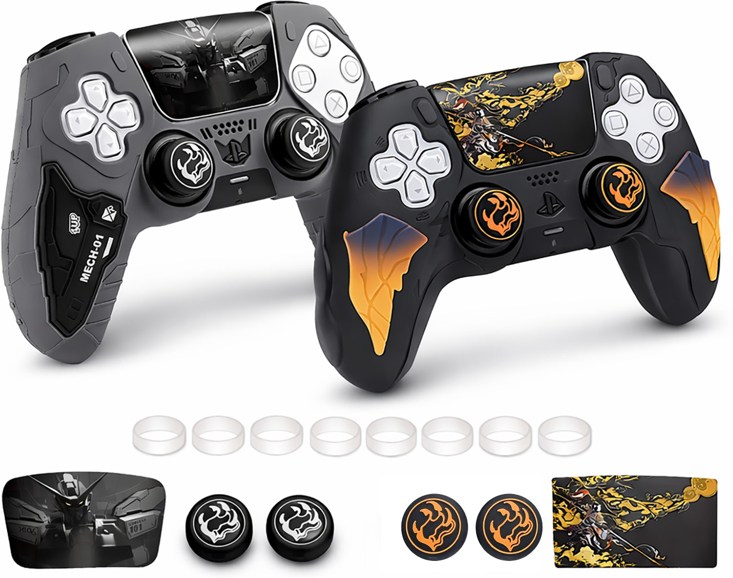 Image of DEADSKULL Tactical Silicone Controller Skin + Thunder Edition Black & Yellow Silicone Gaming Accessory Kit