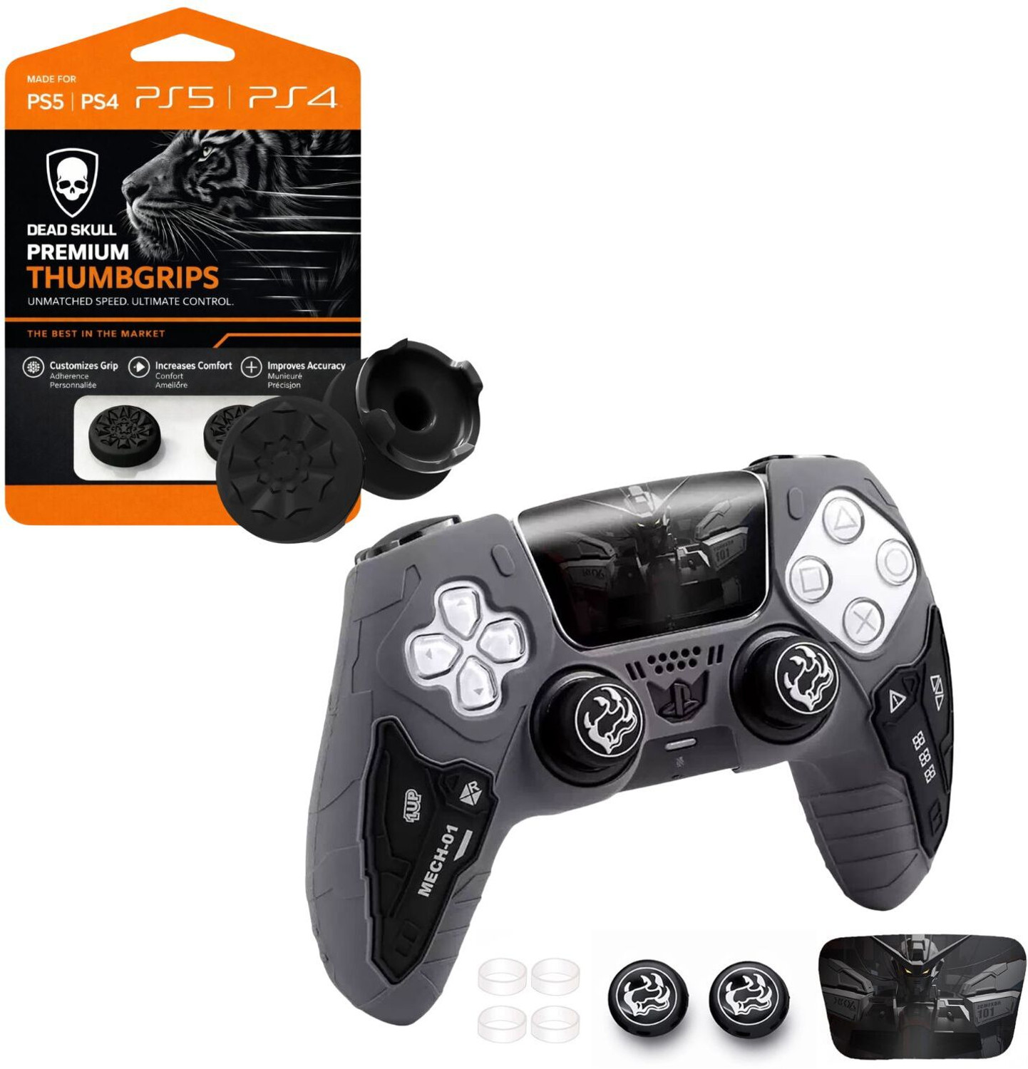 Image of DEADSKULL Tactical Silicone Controller Skin with Thumb Grips & Joystick Rings + FPS Gaming Accessory Kit