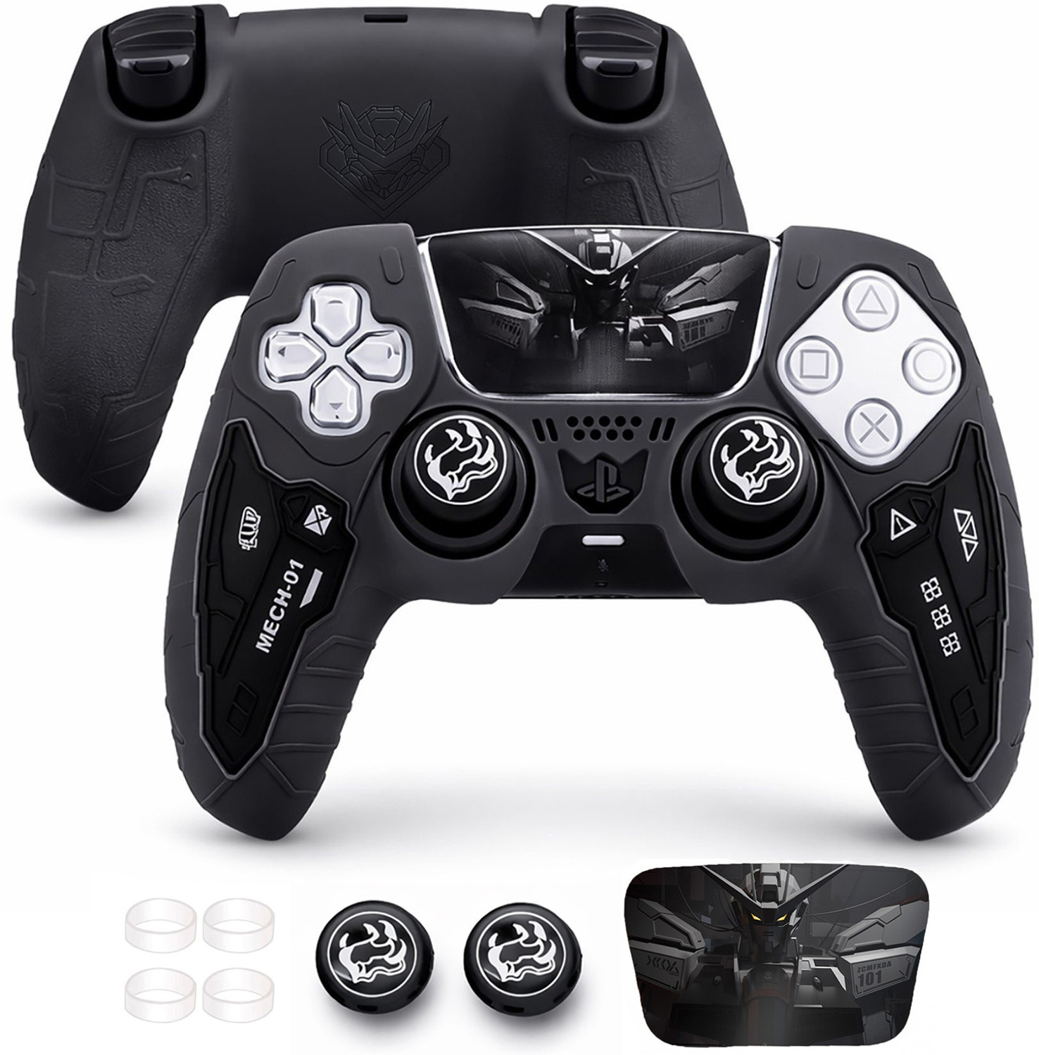 Image of DEADSKULL Tactical Silicone Controller Skin with 2 Thumb Grip Caps, 4 Joystick Rings Gaming Accessory Kit