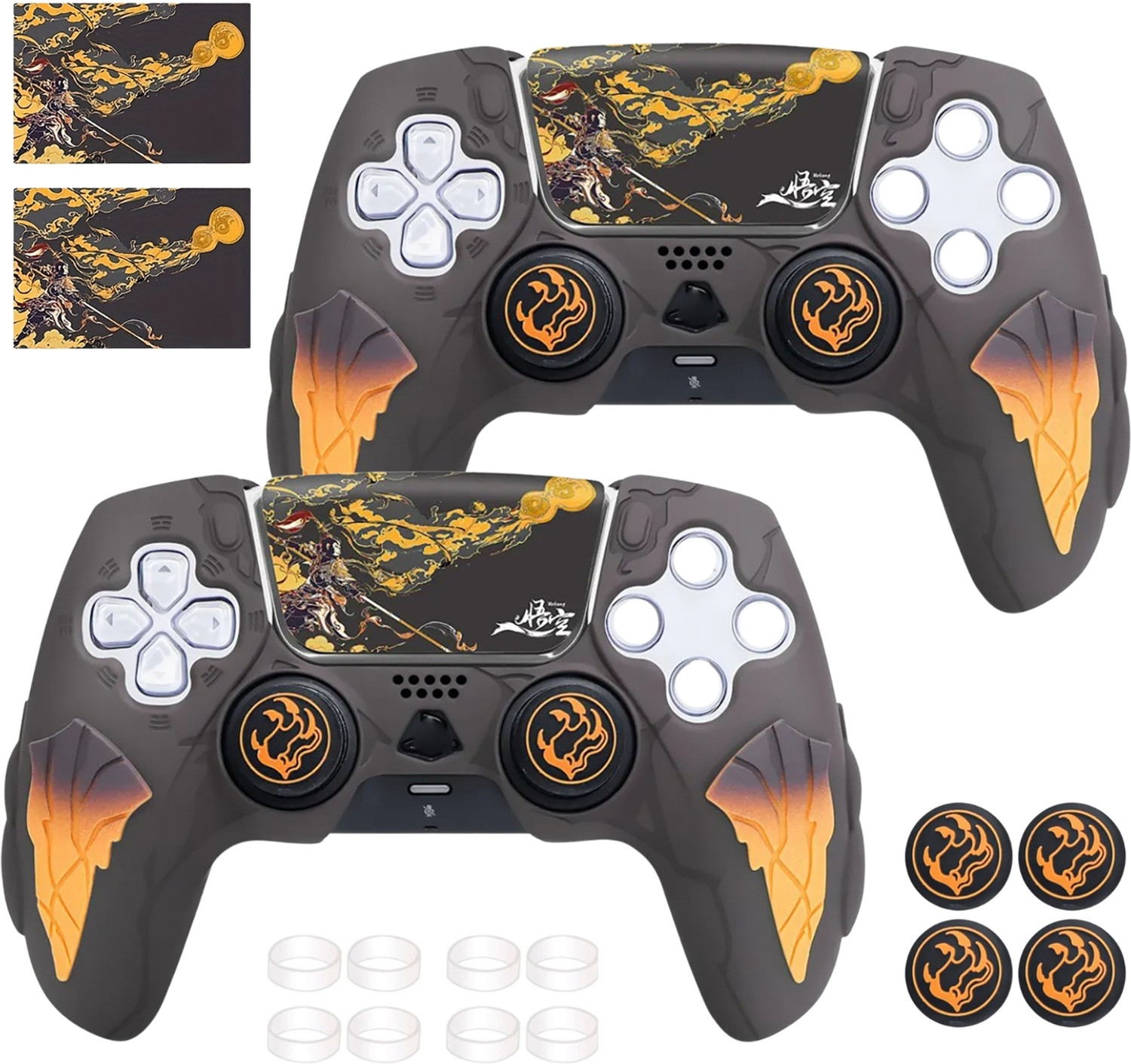 Image of DEADSKULL Thunder Edition Black & Yellow Silicone Controller Sleeve (Pack of 2) Gaming Accessory Kit