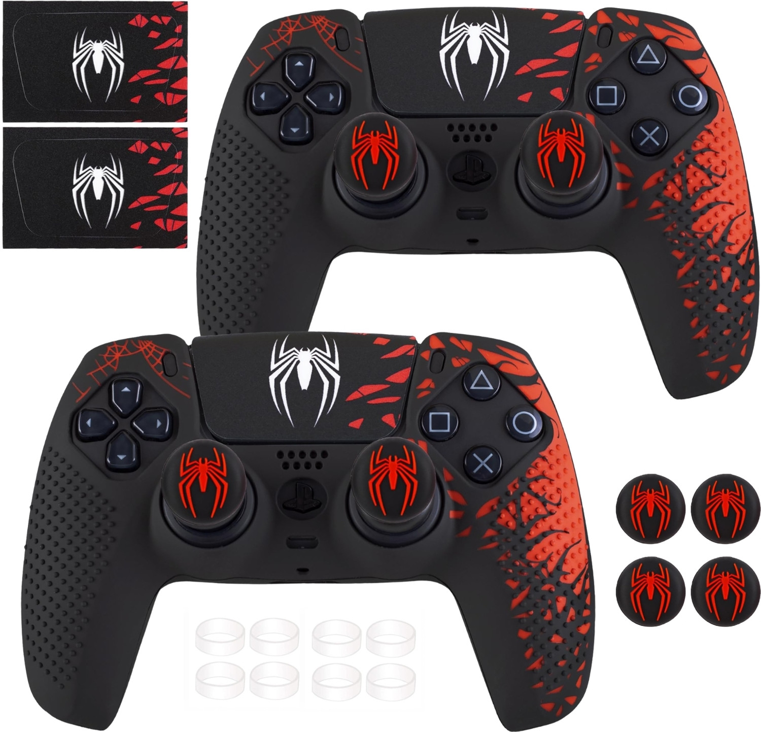 Image of DEADSKULL Spidy Edition Silicone Controller Sleeve (Pack of 2), Anti-Slip Protective Gaming Accessory Kit