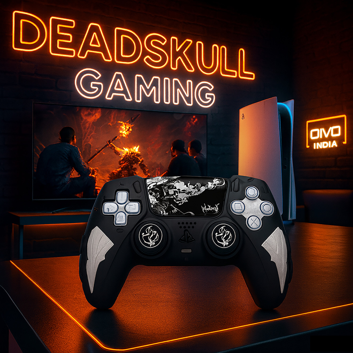 Image of DEADSKULL Thunder Edition Silicone Controller Sleeve Combo (Blue & White + Black Gaming Accessory Kit