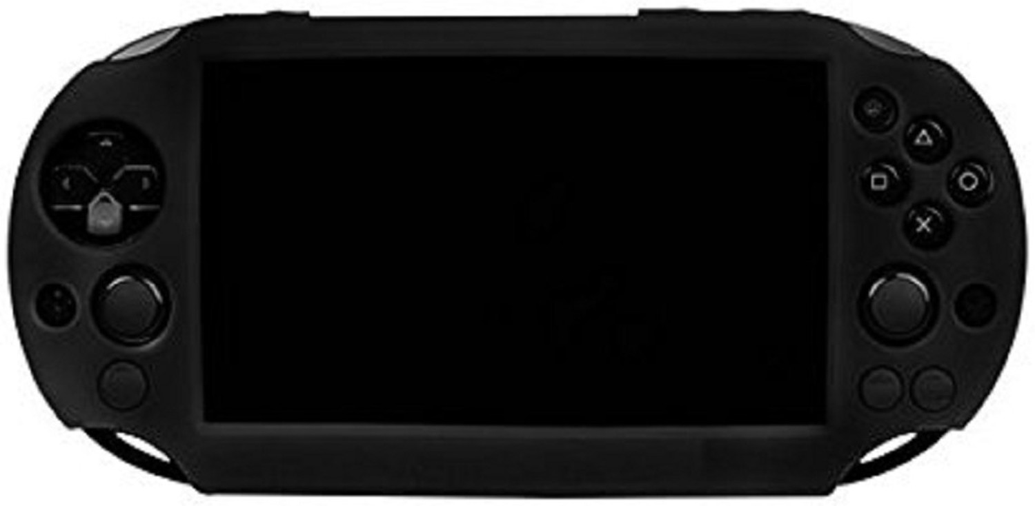 Image of TMG Protective Silicone Skin Case Cover for PS VITA Slim 2000 Model Black Color Gaming Accessory Kit