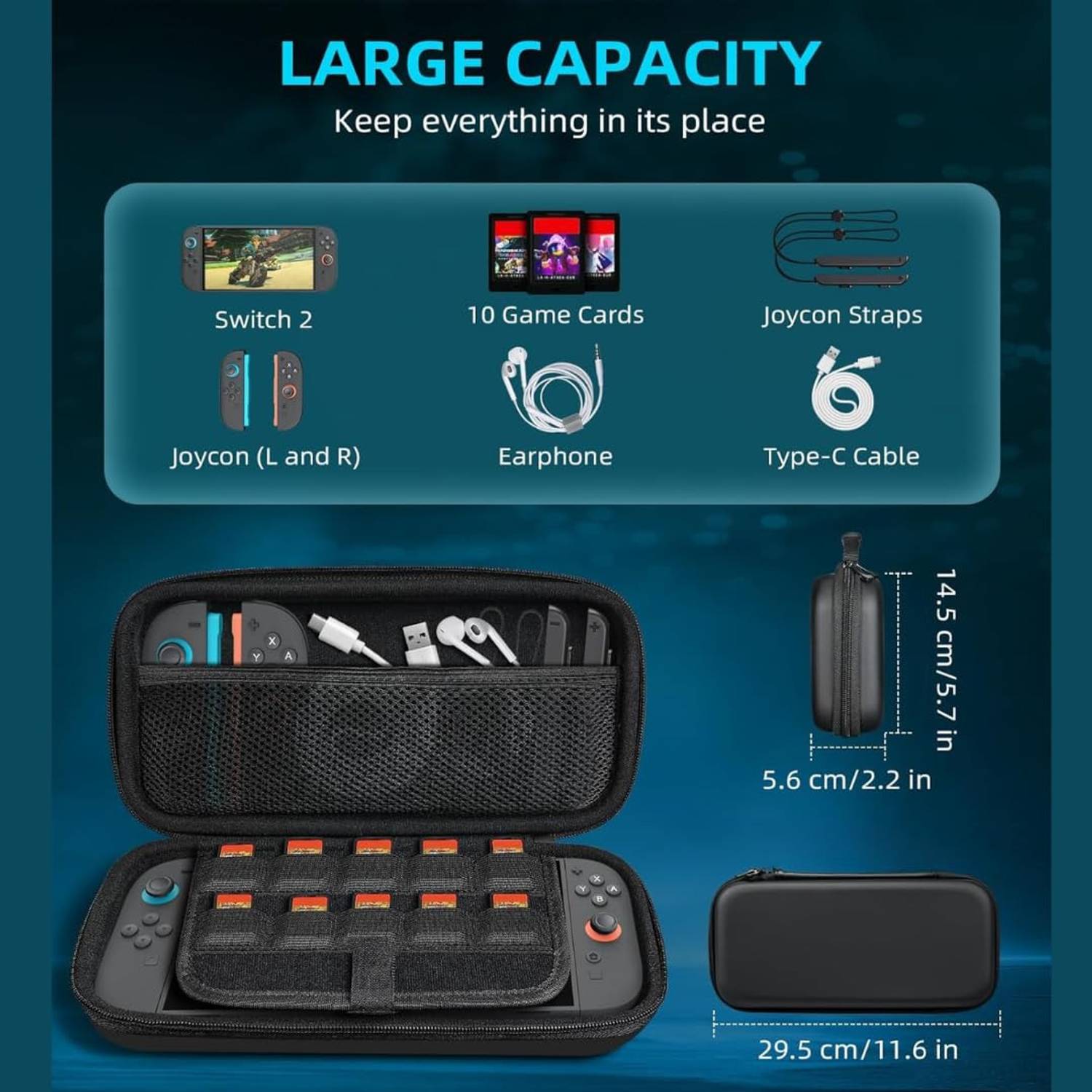 TMG Carrying Case for Nintendo Switch 2 (2025), Protective Hard