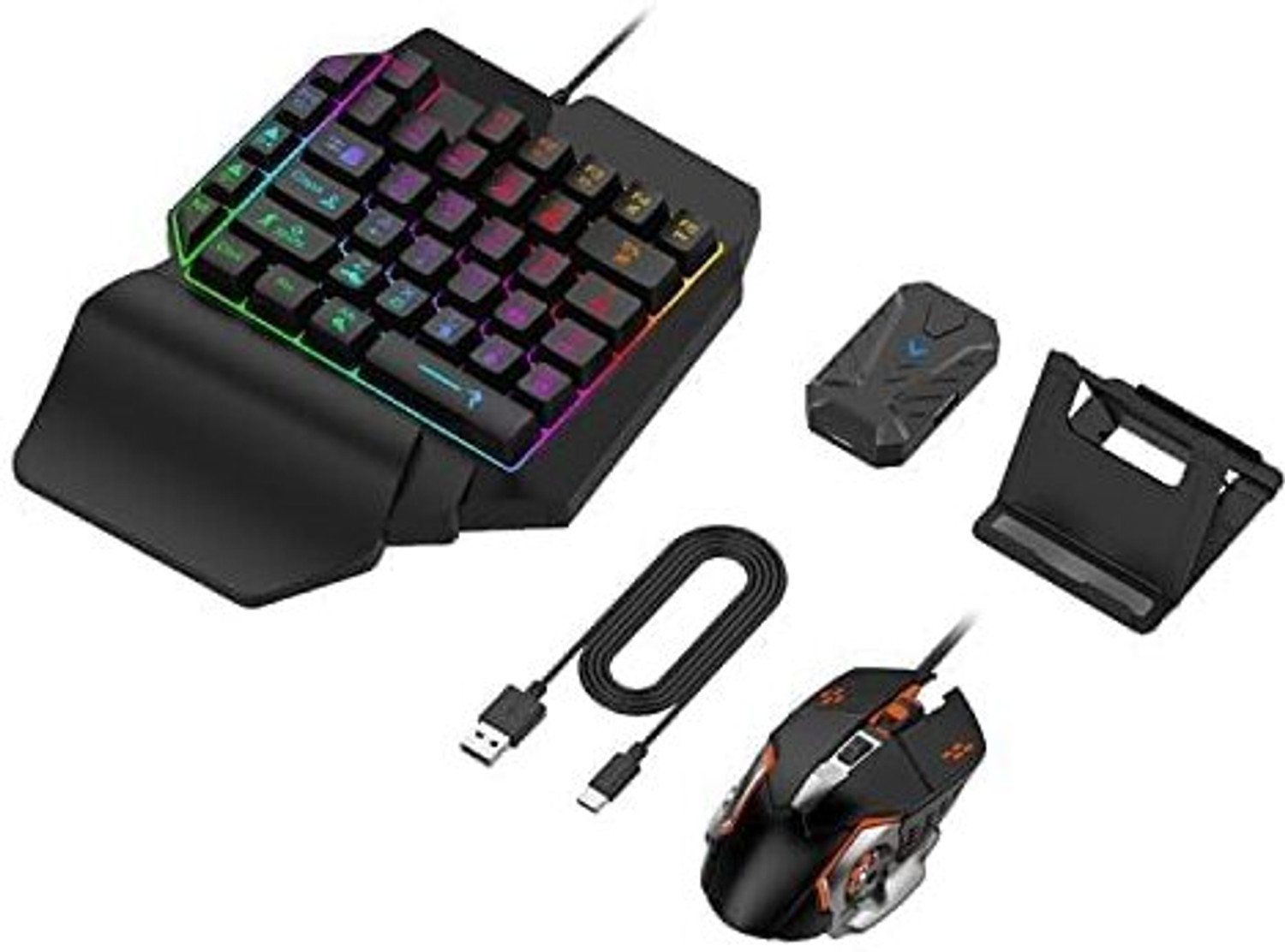 Image of virat creation Bluetooth Gaming Keyboard Mouse Convertor For Smartphone 4 in 1 Mobile Game Combo Set Designed for Gaming