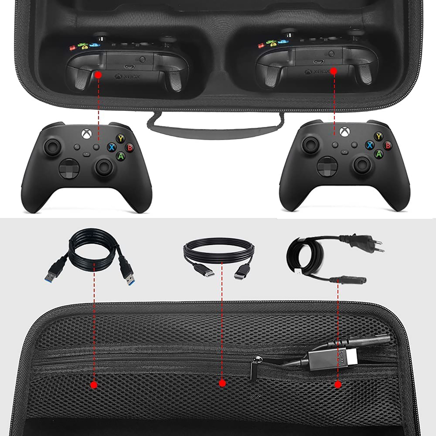 Image of OIVO INDIA Travel Case for Xbox Series X Hard Shell Carrying Cover for Console, Controller Gaming Accessory Kit