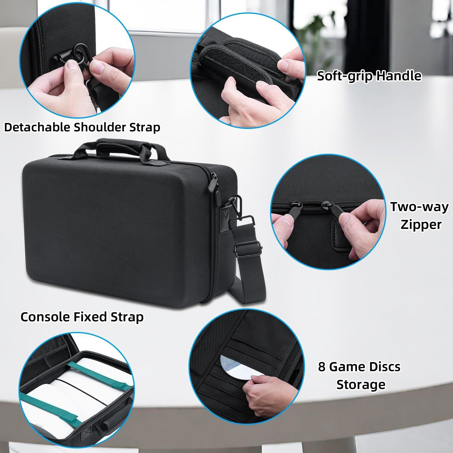 Image of OIVO INDIA Nylon Hard Carrying Travel Case for PS5 Slim Console Gaming Accessory Kit