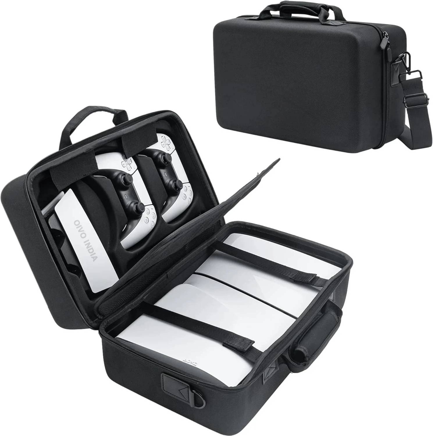 OIVO INDIA Nylon Hard Carrying Travel Case for PS5 Slim Console Gaming Accessory Kit