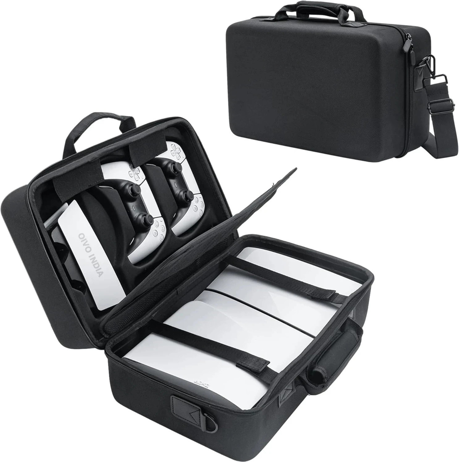 Image of OIVO INDIA Nylon Hard Carrying Travel Case for PS5 Slim Console Gaming Accessory Kit