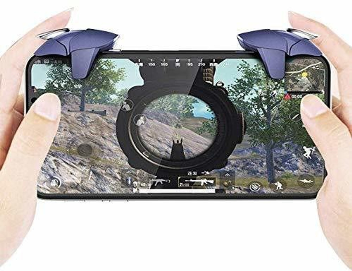 Image of AWD Blue Shark Pub-g Trigger all smart phone Buttons L1 R5 Gaming Accessory Kit