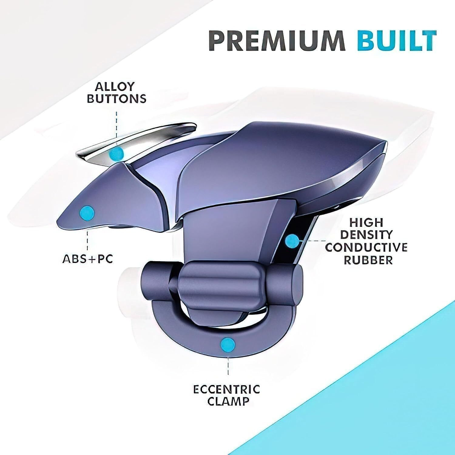 Image of VORLEN Blue Shark Pub-g Trigger all smart phone Buttons L1 R29 Gaming Accessory Kit