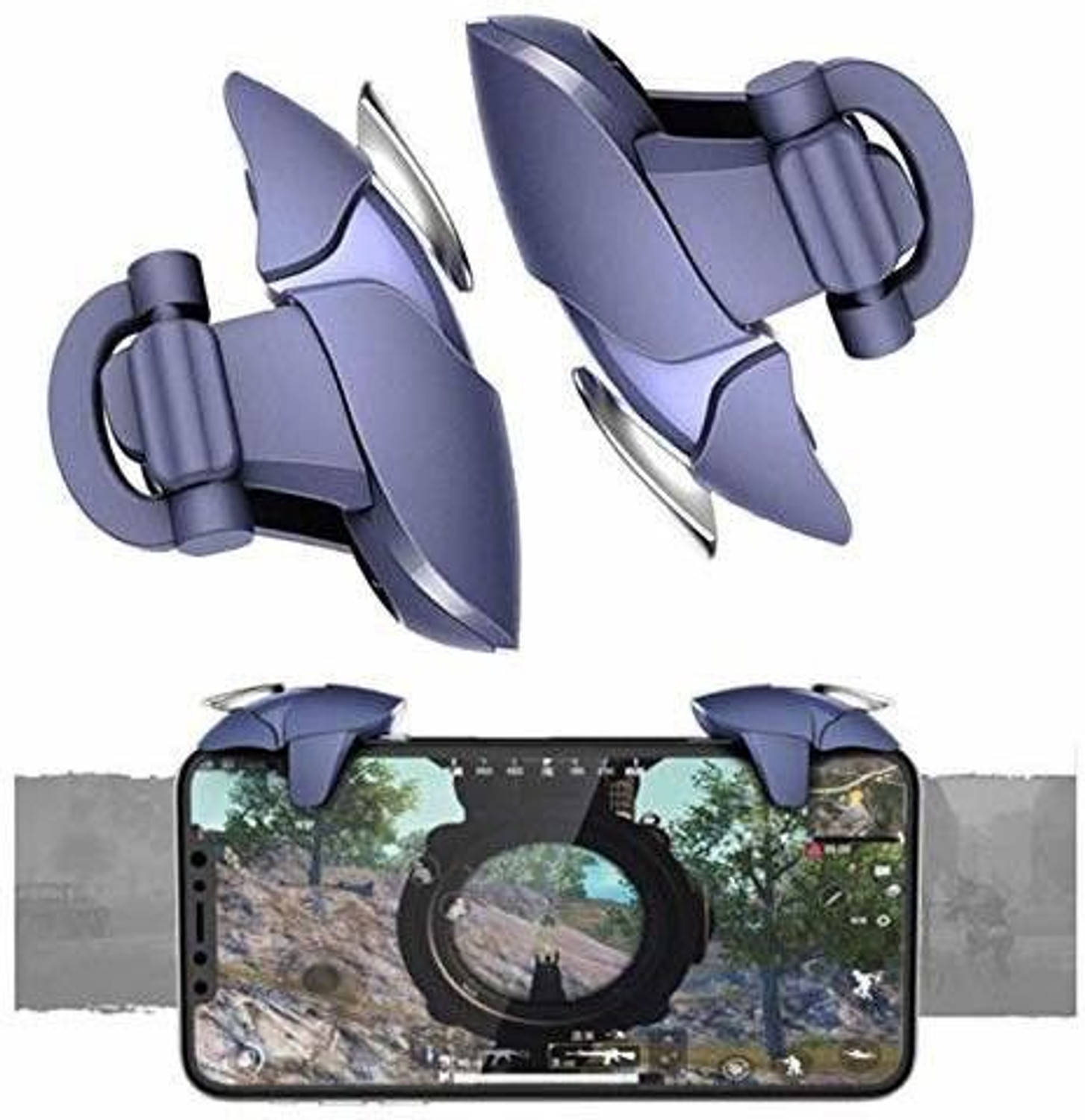 Image of AWD Blue Shark Pub-g Trigger all smart phone Buttons L1 R5 Gaming Accessory Kit