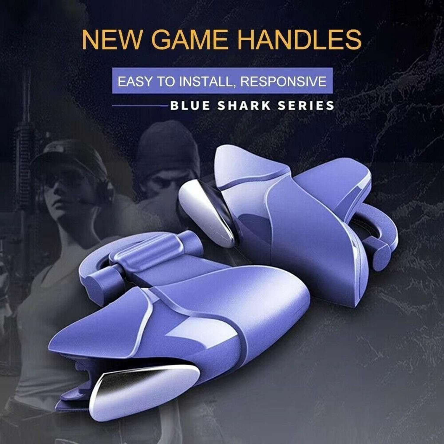 Image of VORLEN Blue Shark Pub-g Trigger all smart phone Buttons L1 R53 Gaming Accessory Kit