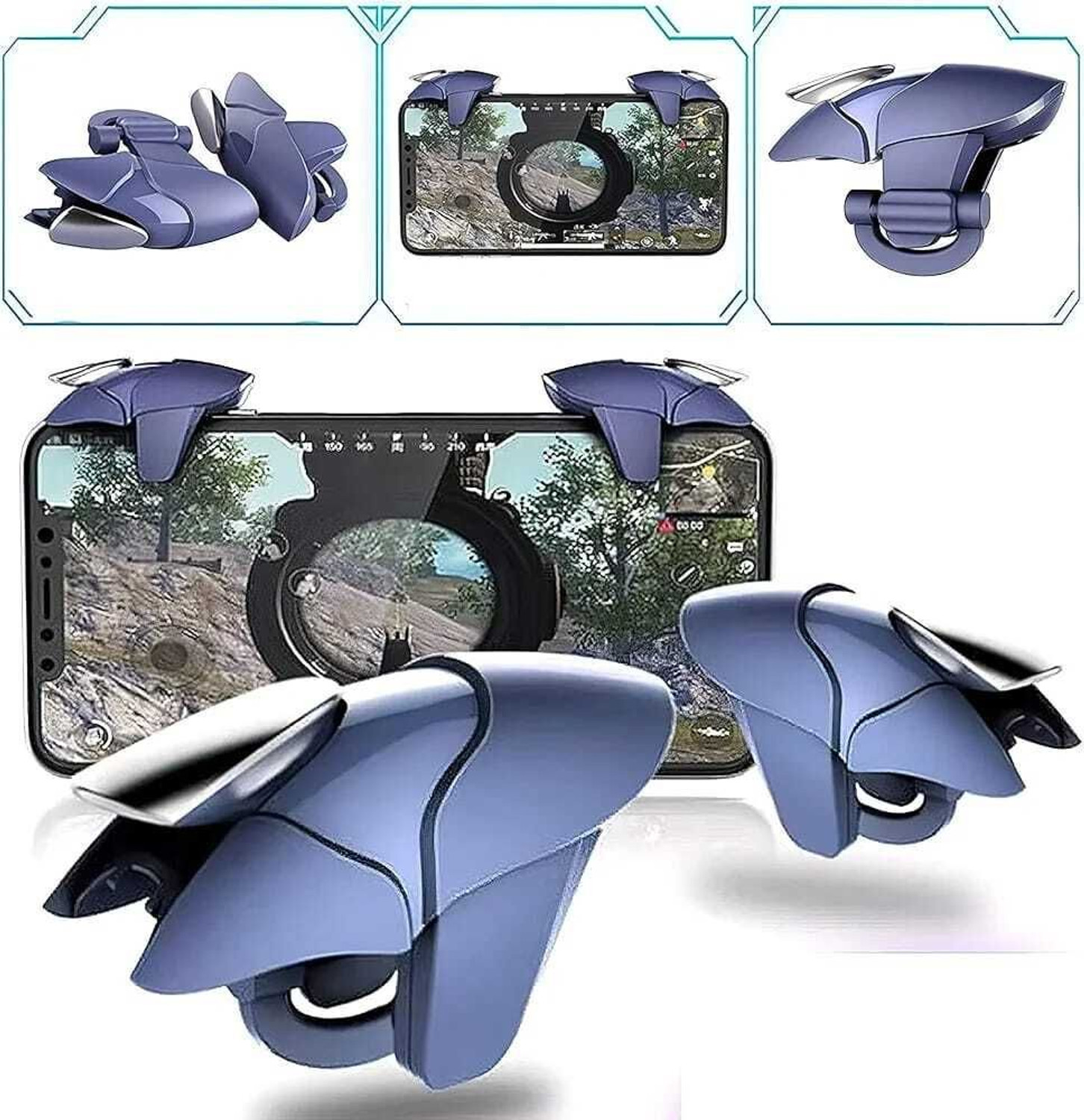 Image of AWD Blue Shark Pub-g Trigger all smart phone Buttons L1 R22 Gaming Accessory Kit