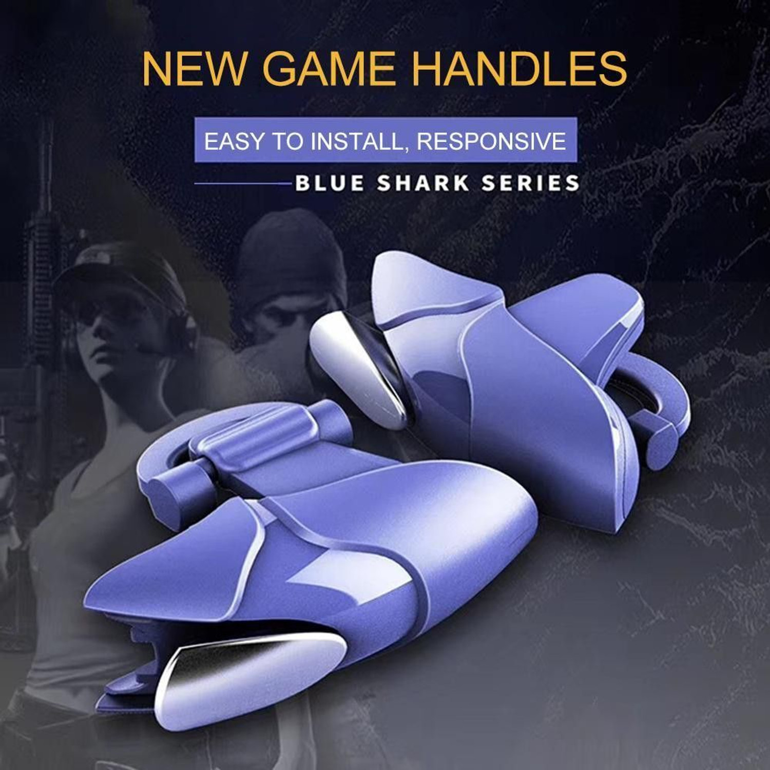 Image of VORLEN Blue Shark Pub-g Trigger all smart phone Buttons L1 R46 Gaming Accessory Kit
