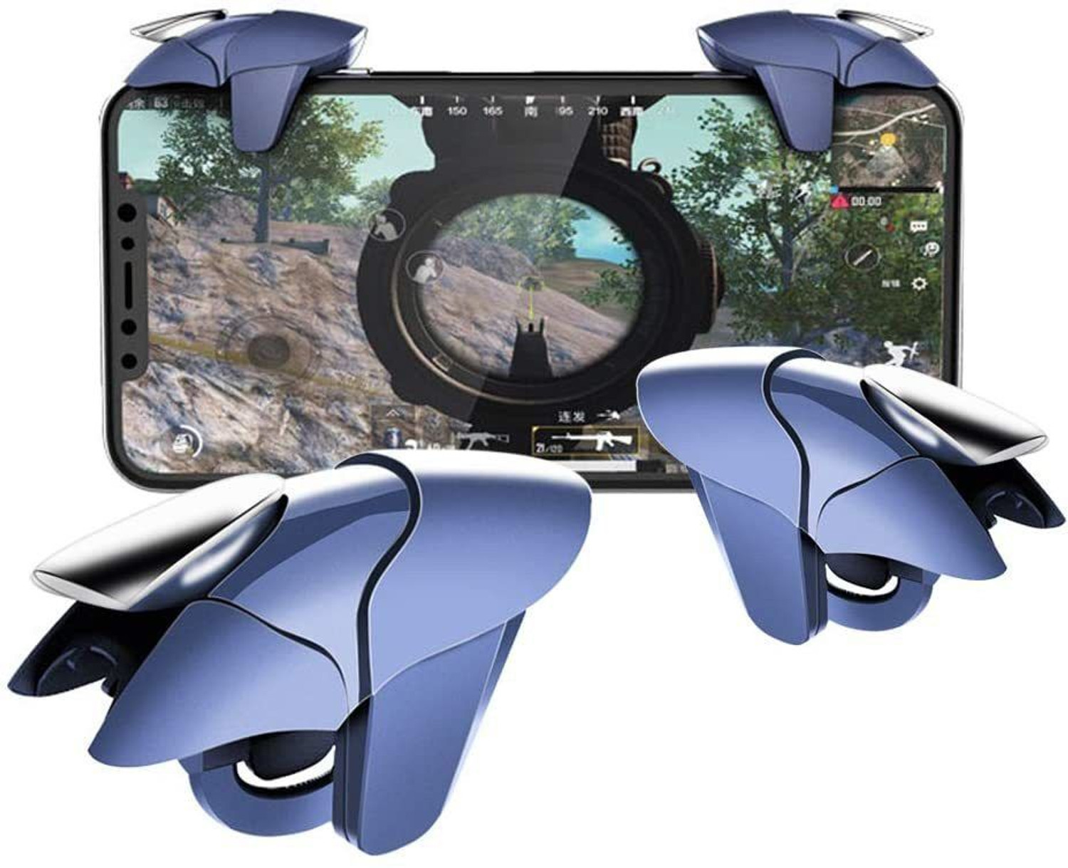 Image of AWD Blue Shark Pub-g Trigger all smart phone Buttons L1 R27 Gaming Accessory Kit