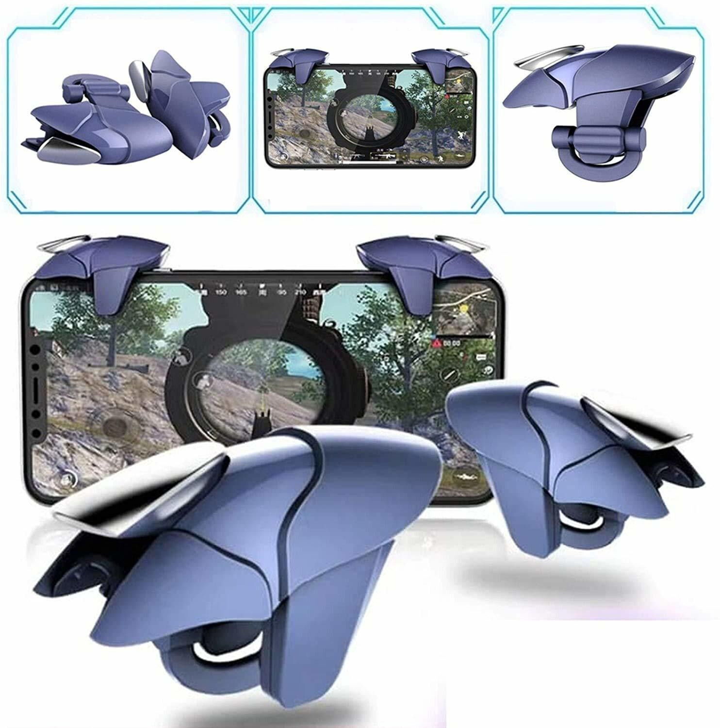 Image of AWD Blue Shark Pub-g Trigger all smart phone Buttons L1 R4 Gaming Accessory Kit