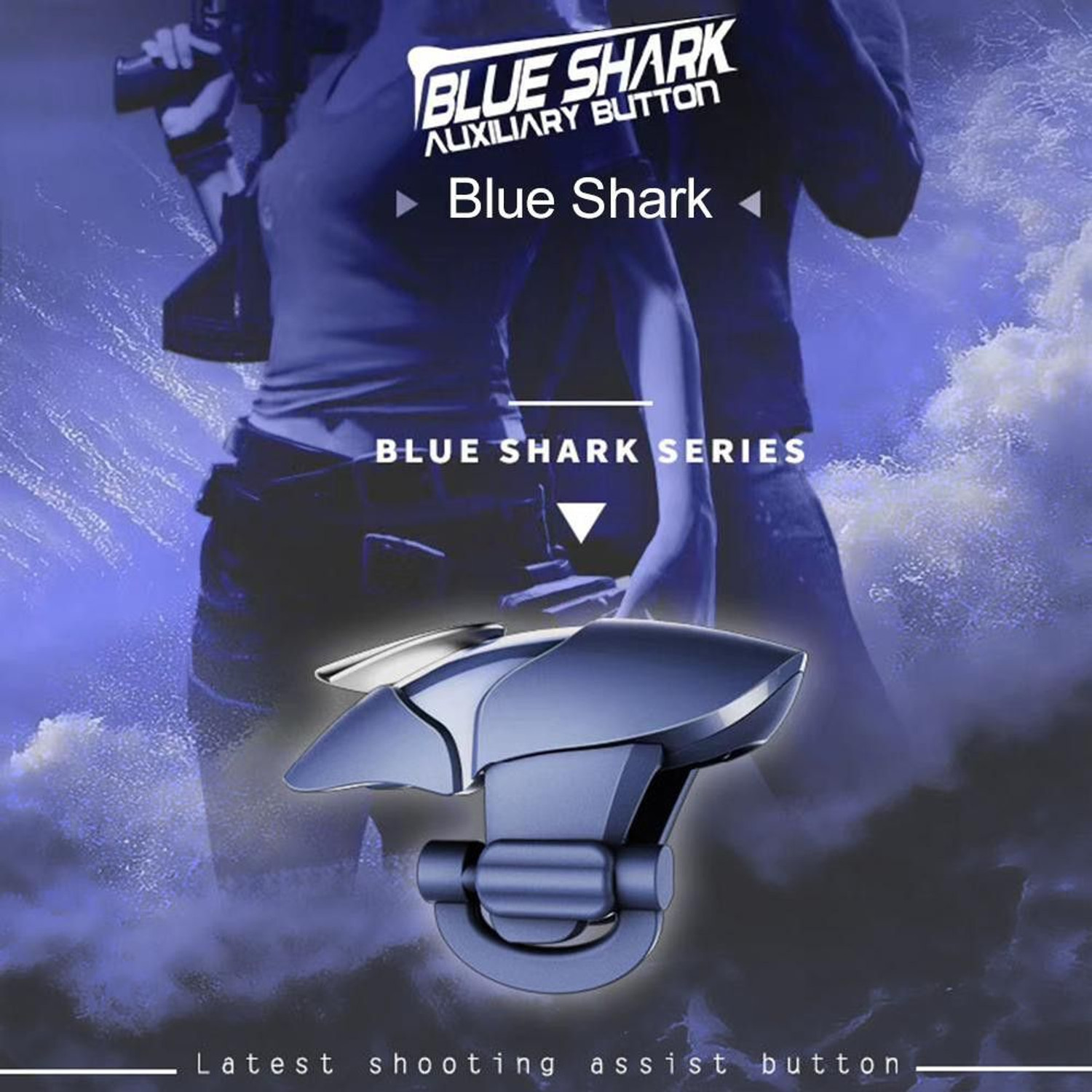 Image of VORLEN Blue Shark Pub-g Trigger all smart phone Buttons L1 R46 Gaming Accessory Kit