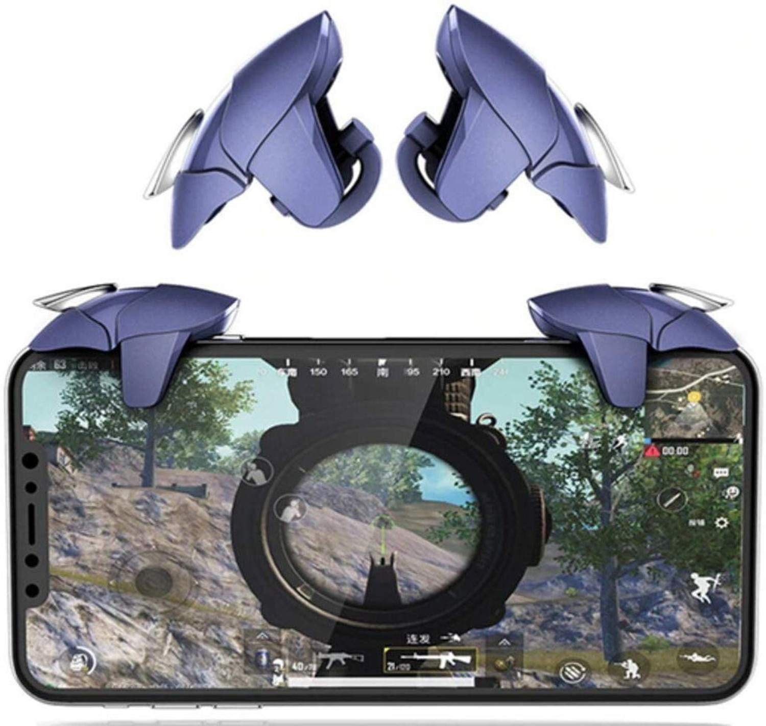 Image of AWD Blue Shark Pub-g Trigger all smart phone Buttons L1 R4 Gaming Accessory Kit