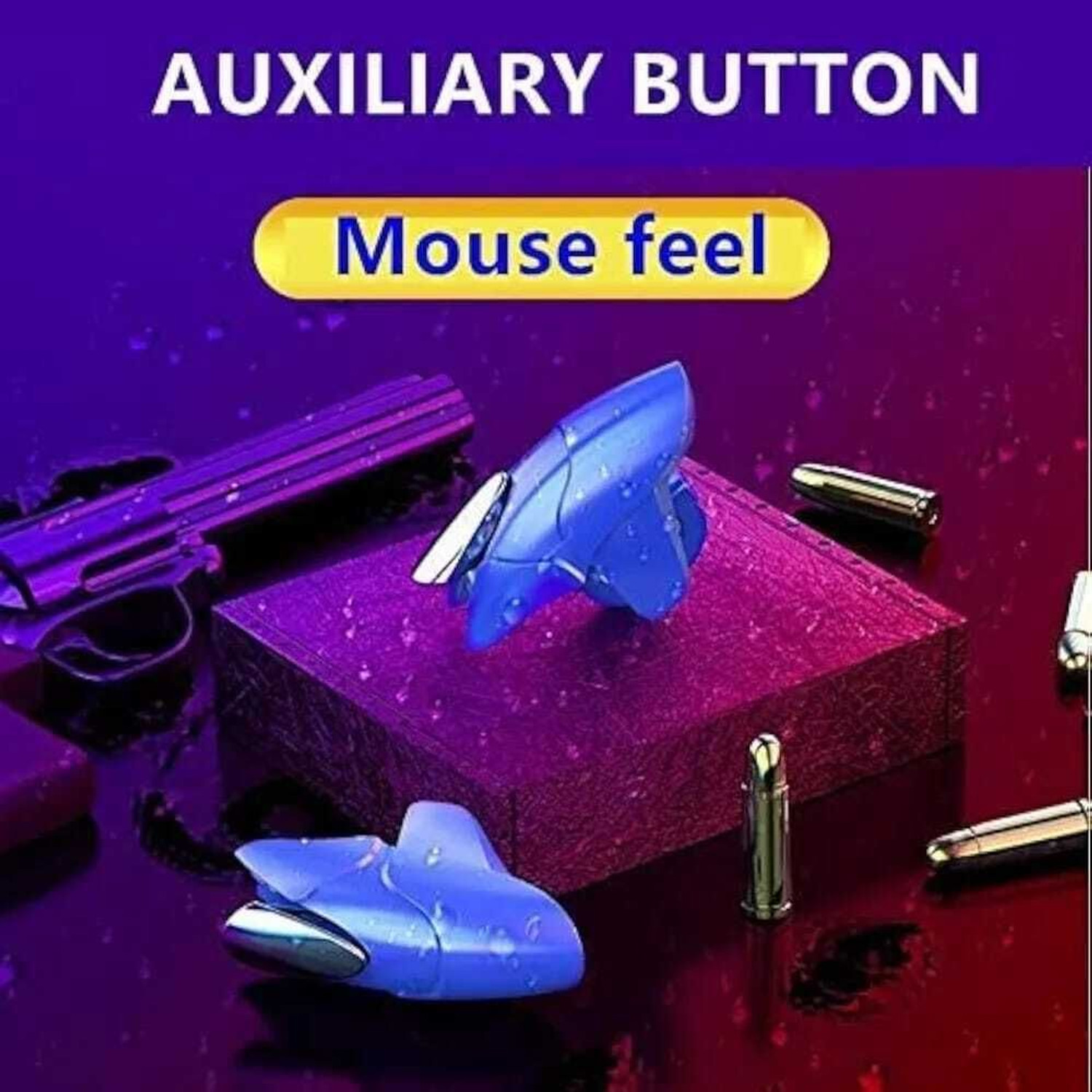 Image of VORLEN Blue Shark Pub-g Trigger all smart phone Buttons L1 R45 Gaming Accessory Kit