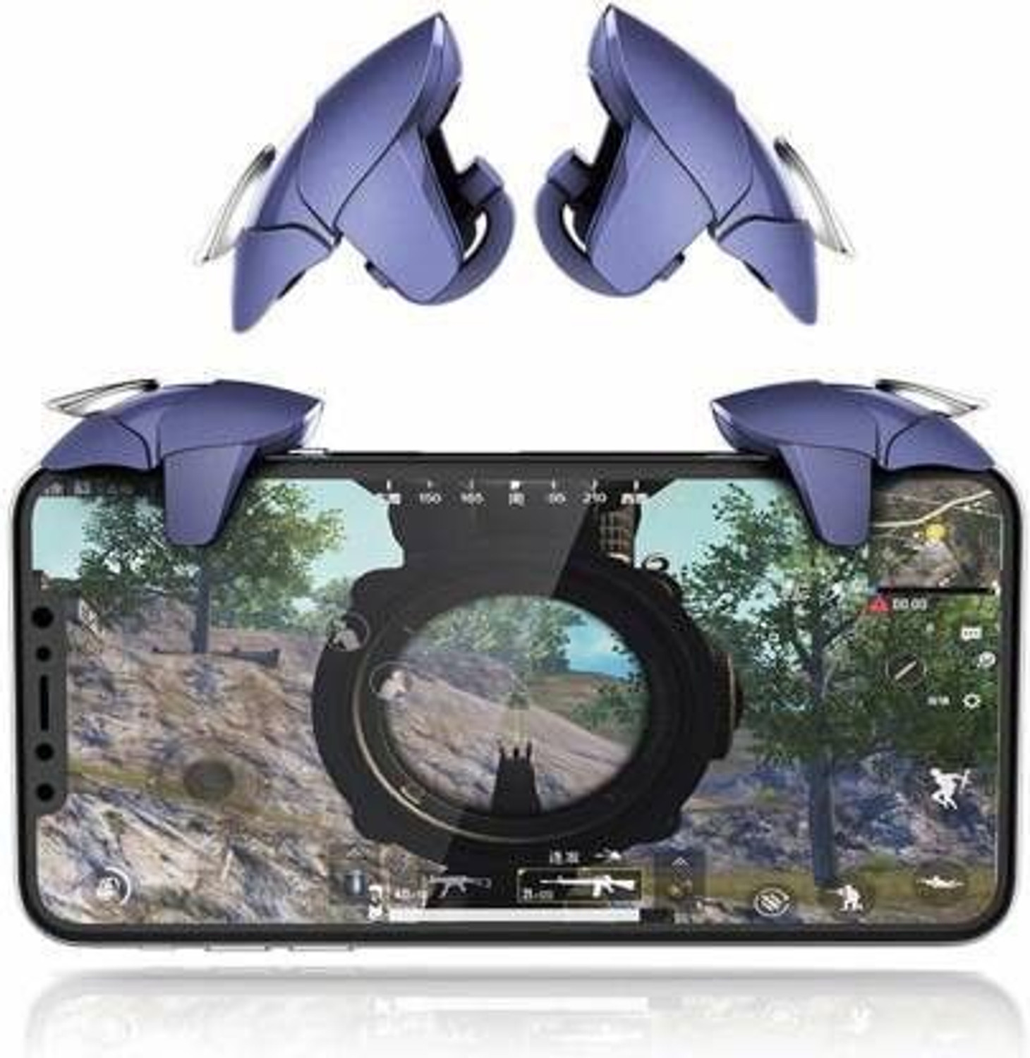 Image of Orvik Blue Shark Gaming Trigger-for Aiming & Shooting PUBG Gaming Accessory Kit