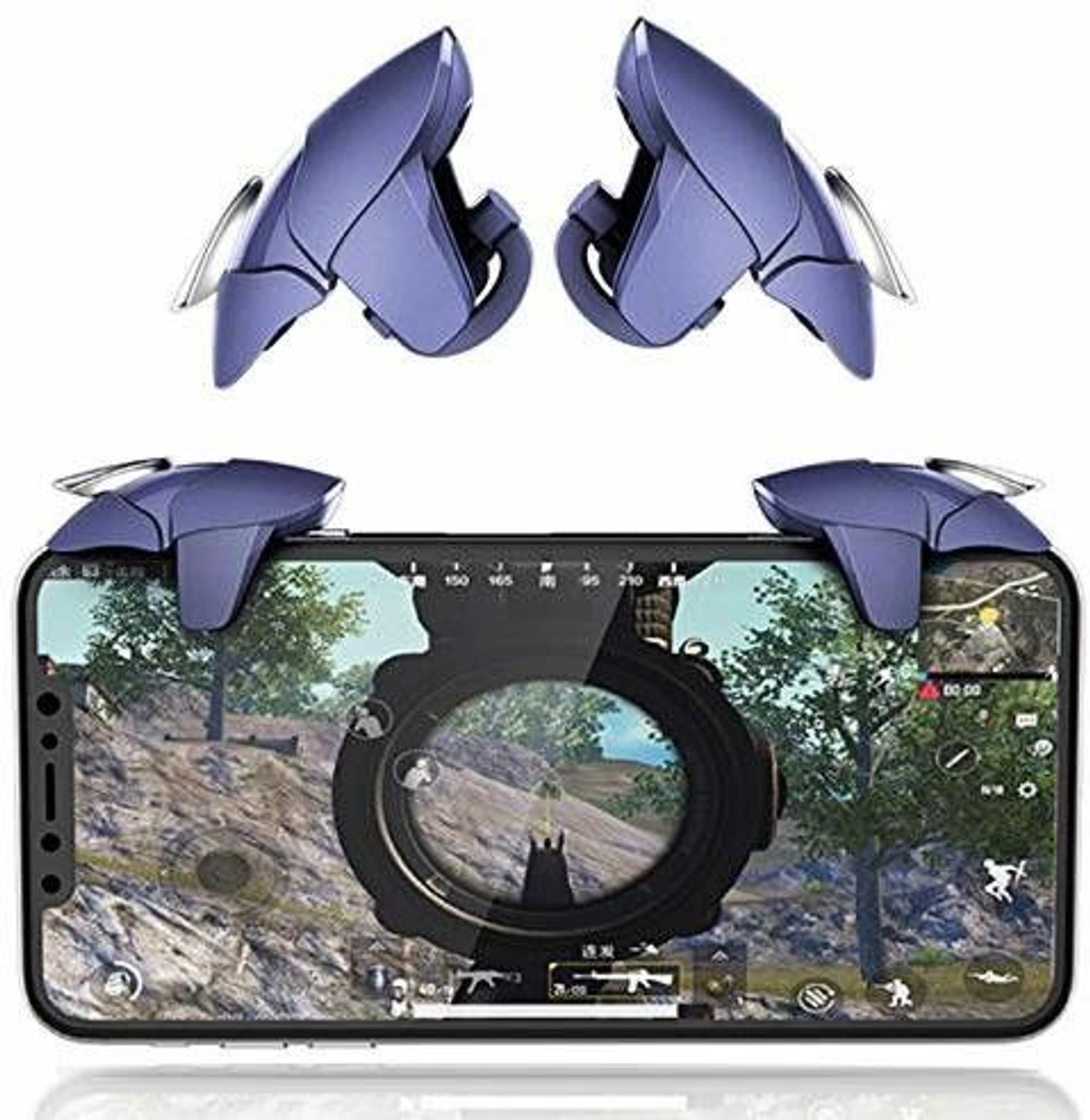 Image of VORLEN Blue Shark Pub-g Trigger all smart phone Buttons L1 R38 Gaming Accessory Kit