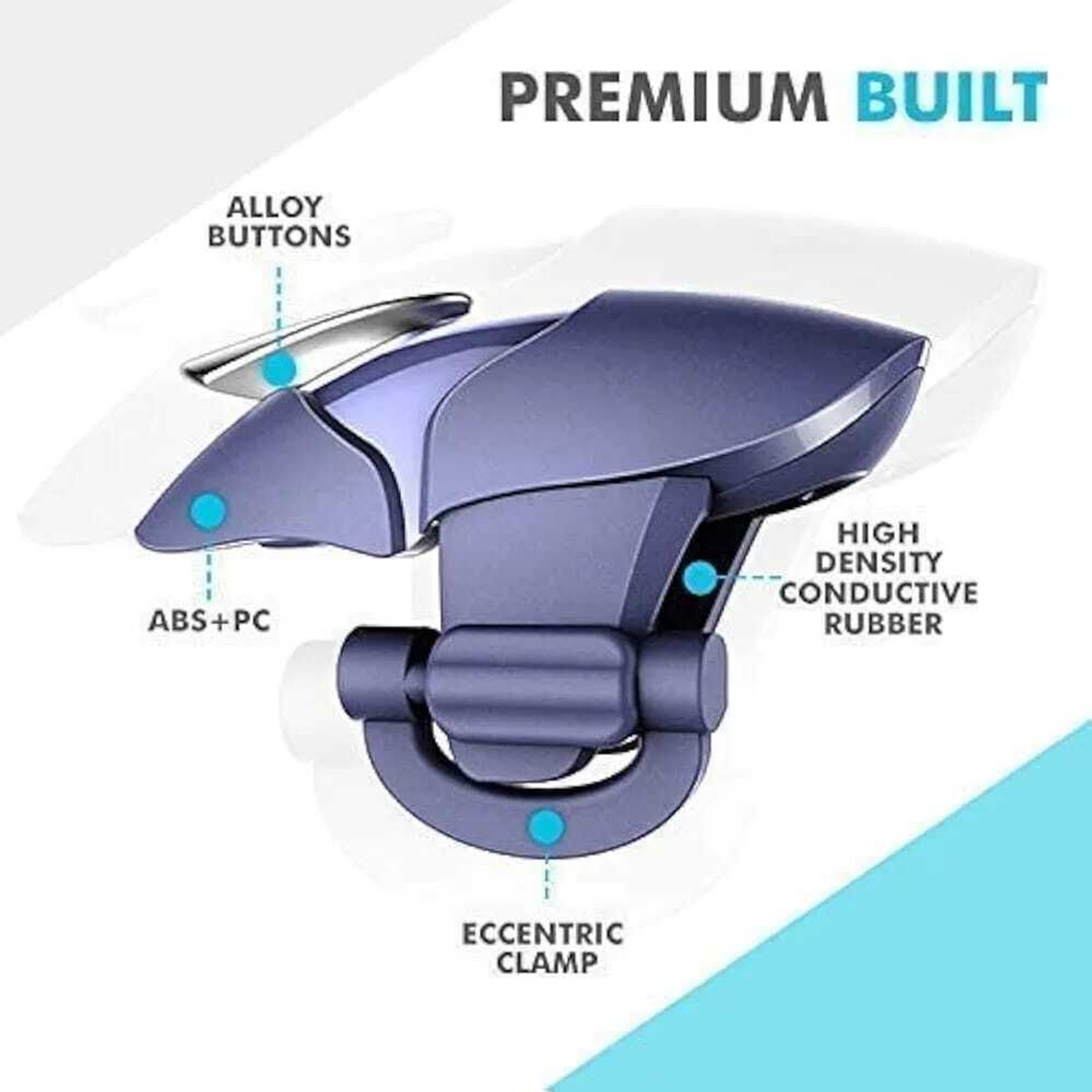 Image of VORLEN Blue Shark Pub-g Trigger all smart phone Buttons L1 R45 Gaming Accessory Kit