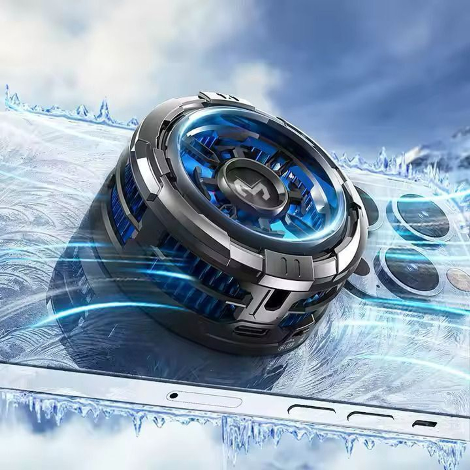 Image of Elixora ChillDrive RGB Phone Cooler - 0C Freeze, Adjustable Speed , Peak Gaming Cooler Gaming Accessory Kit