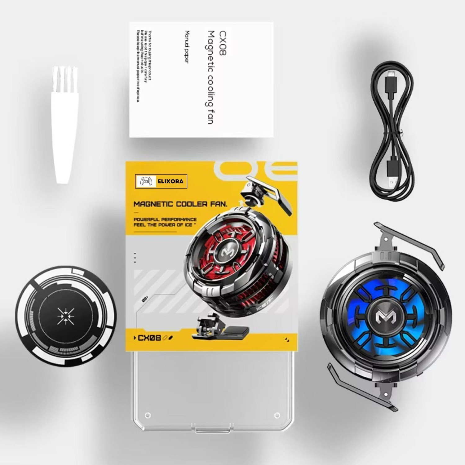 Image of Elixora ChillDrive RGB Phone Cooler - 0C Freeze, Adjustable Speed , Peak Gaming Cooler Gaming Accessory Kit