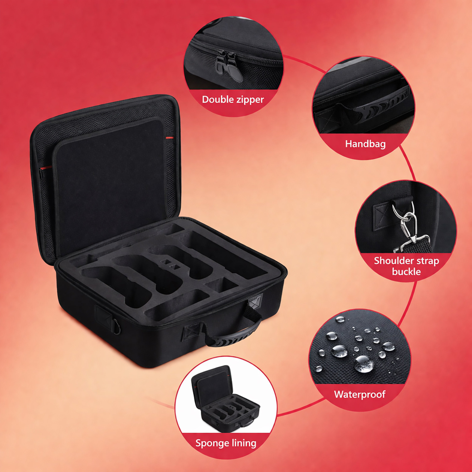 Image of OIVO INDIA Hard Shell Carrying Case for Nintendo Switch 2, Large Capacity EVA Travel Gaming Accessory Kit