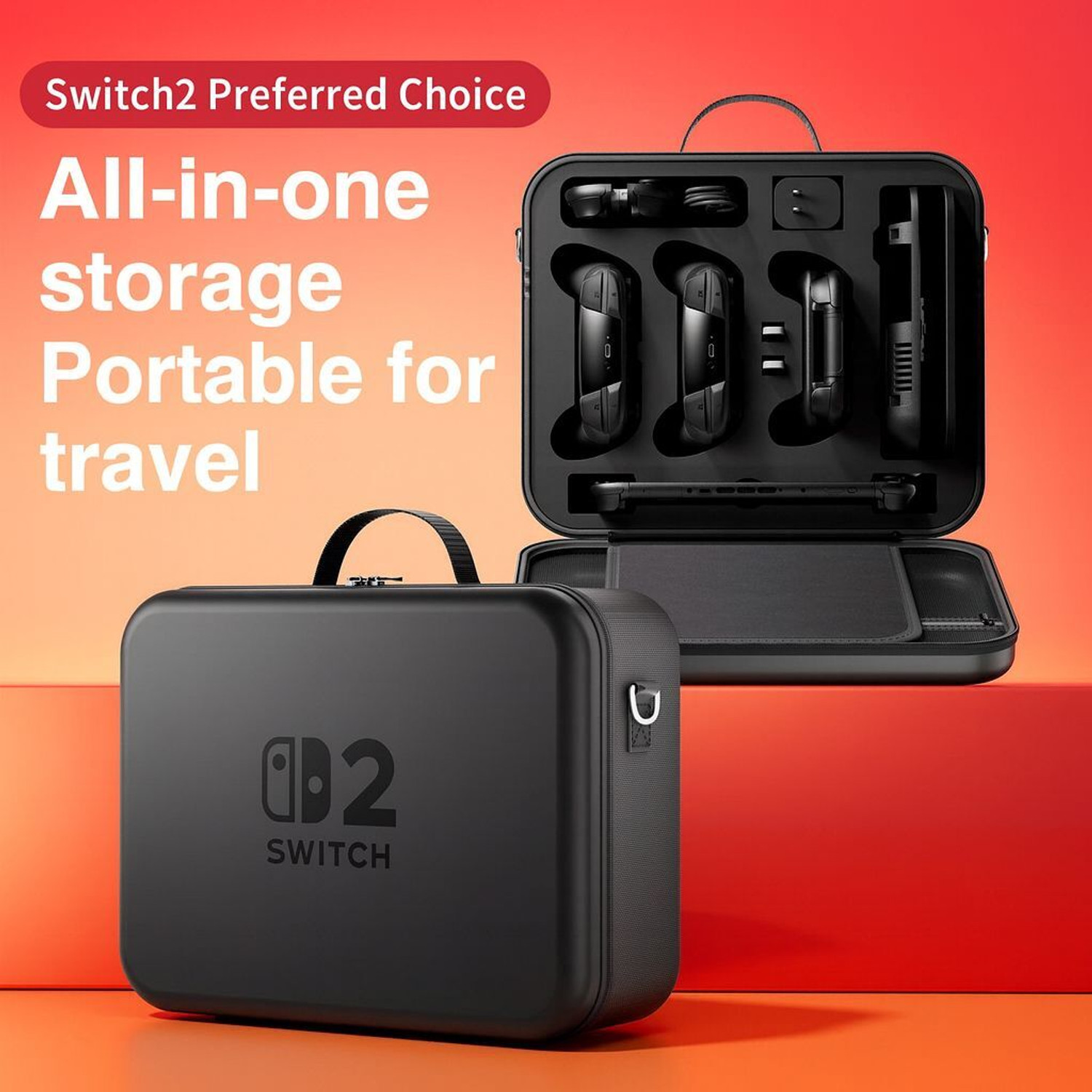 Image of OIVO INDIA Hard Shell Carrying Case for Nintendo Switch 2, Large Capacity EVA Travel Gaming Accessory Kit