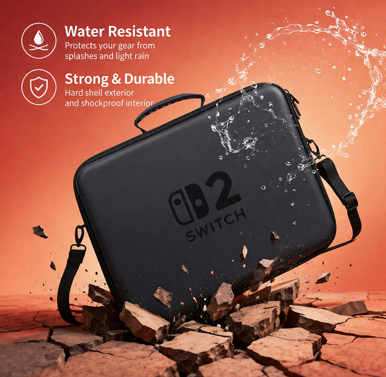 Image of OIVO INDIA Hard Shell Carrying Case for Nintendo Switch 2, Large Capacity EVA Travel Gaming Accessory Kit
