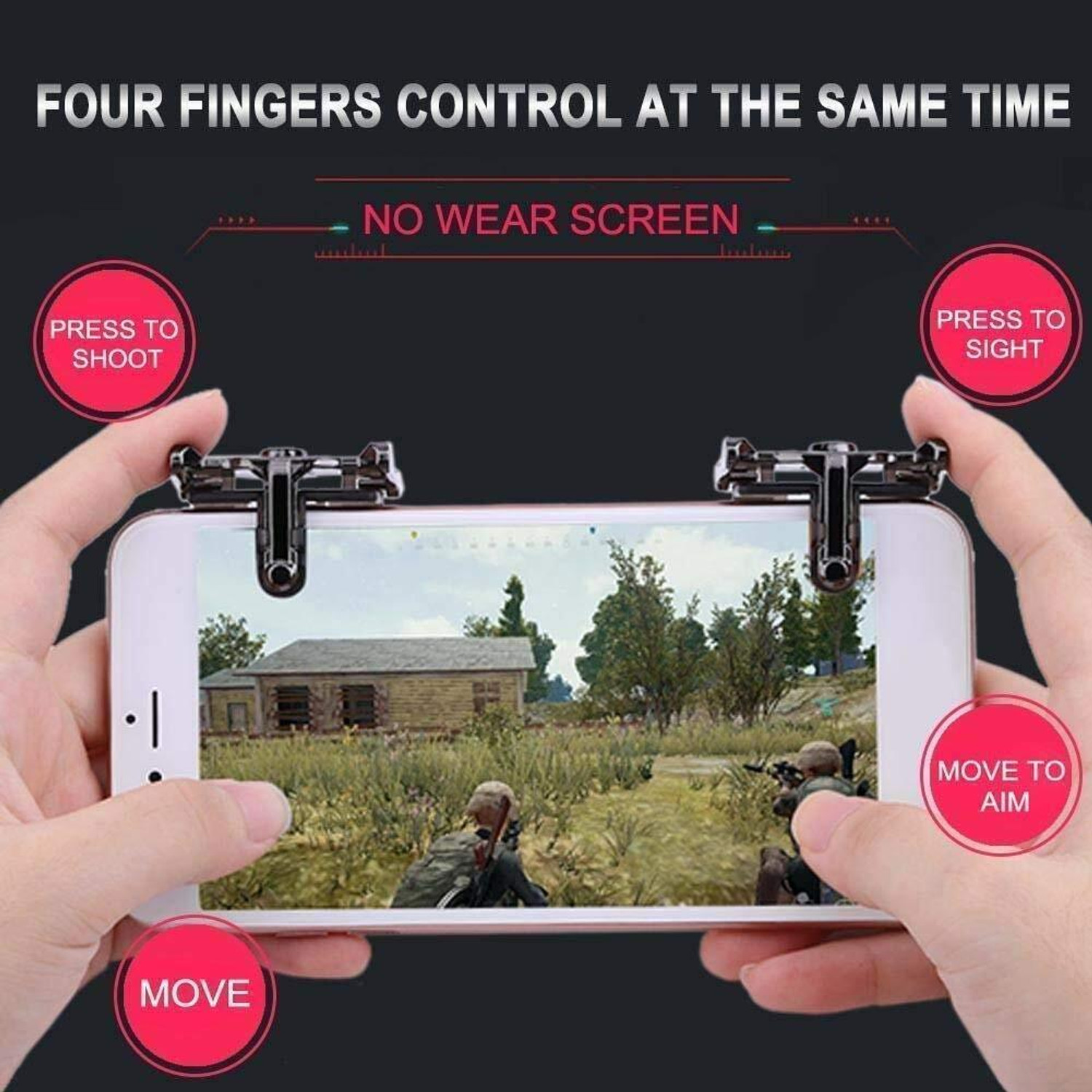 Image of GENIUSGRAWTH Heavy Trigger Conductive Mobile Gaming Triggers & All Android Gaming Accessory Kit