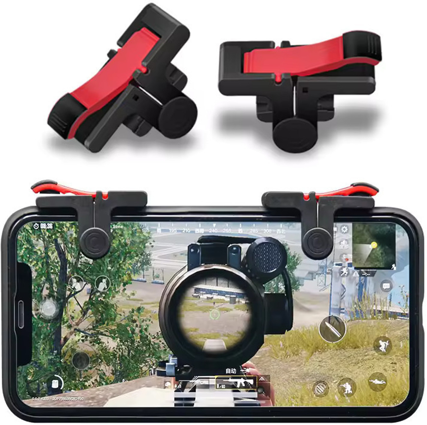 Image of TooHype Pack 2 Trigger+Finger sleeve Mobile pubg / FauG / Free Fire /Call of Duty Free fire Gaming Accessory Kit