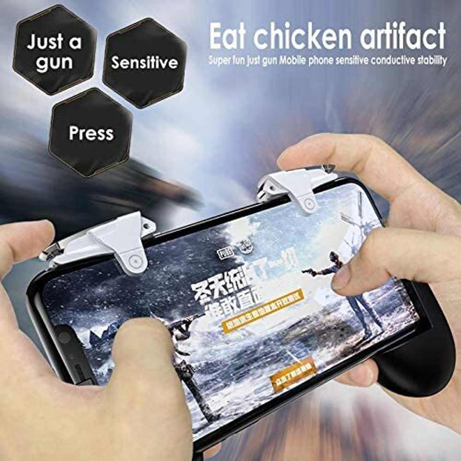 Image of Expresscraft White Shark Mobile Pubg Trigger Shooting Games Like Free Gaming Accessory Kit Gaming Accessory Kit
