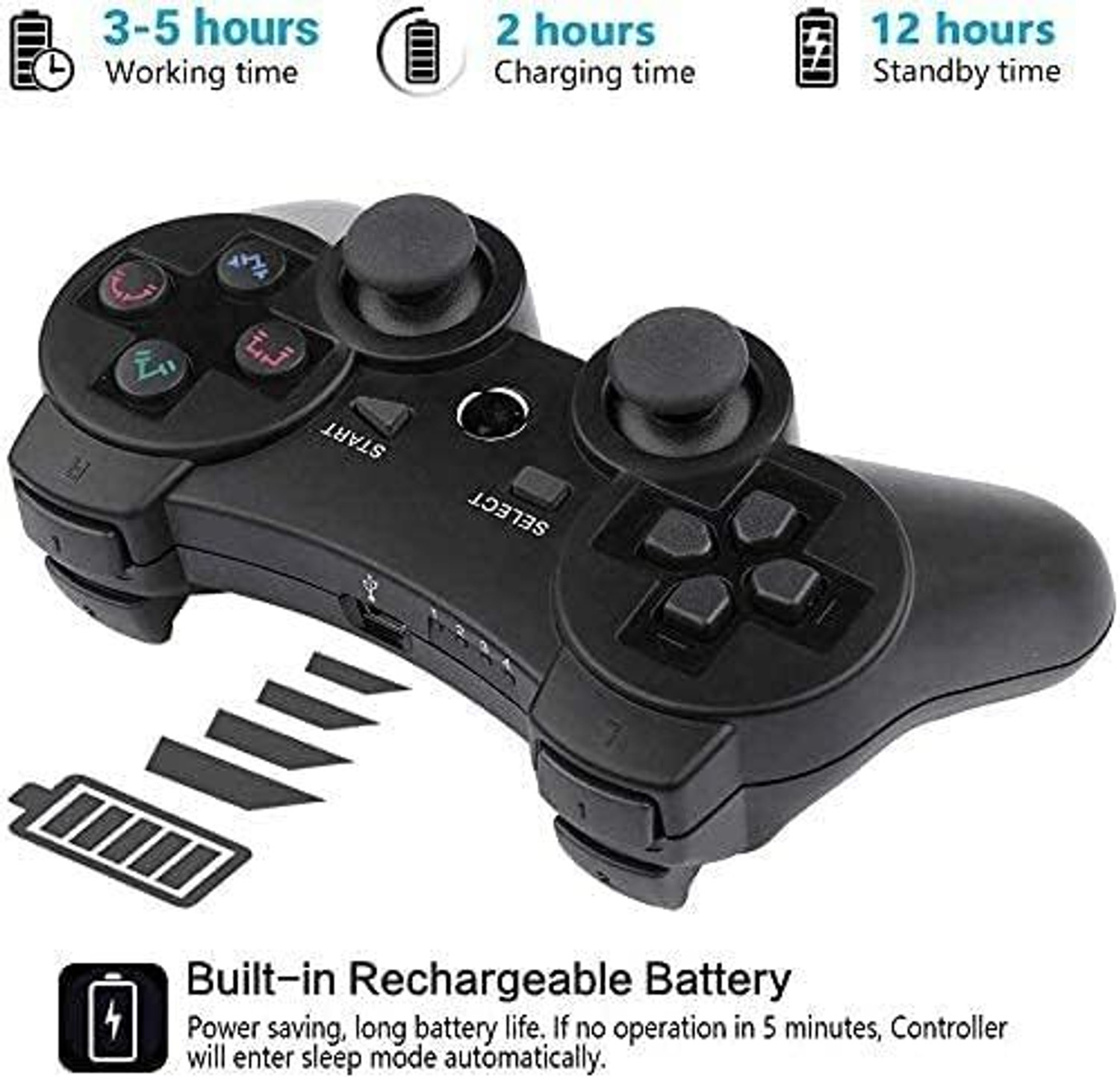 Image of PS3 Wireless USB Gamepad Controller for PlayStation 3 Console - Black Limited Edition